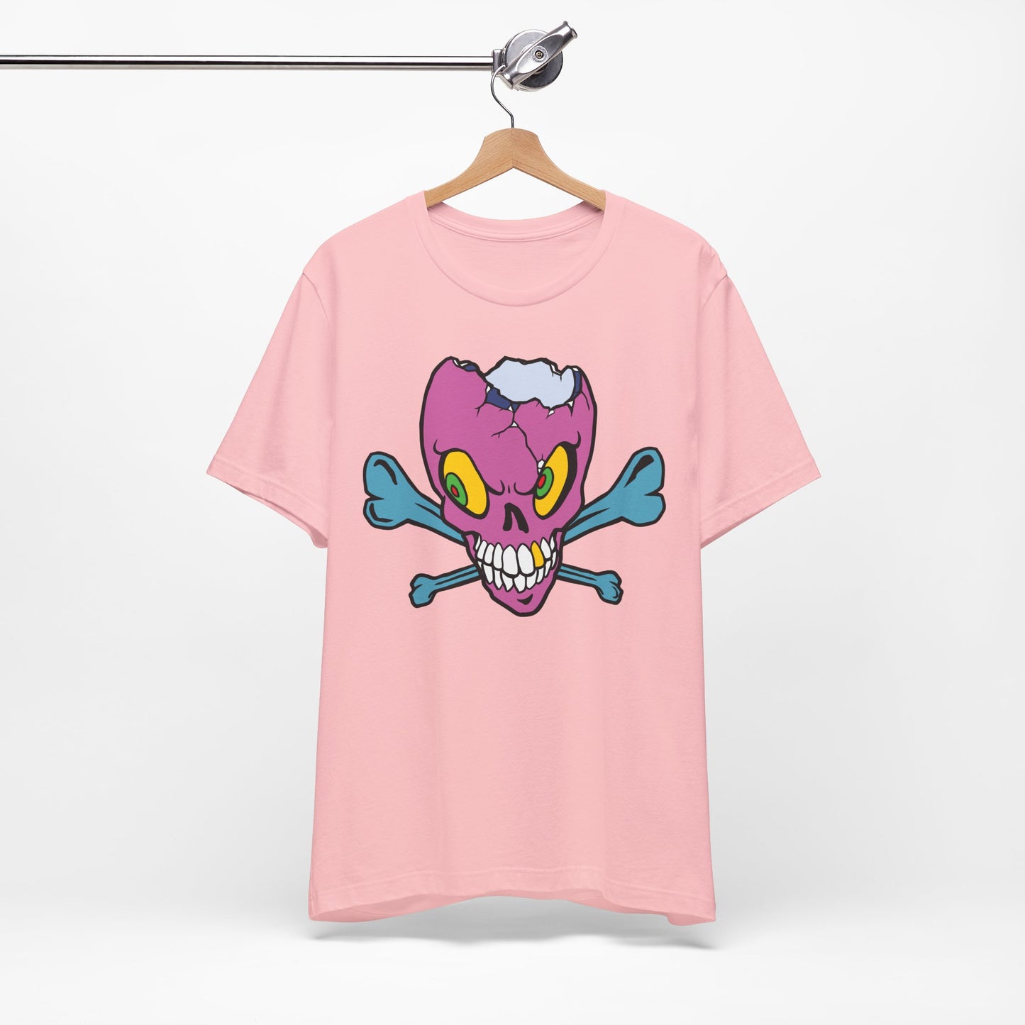 Purple Skull Graphic Design Tee, Skull Shirt, Vintage Tees, Art Design T-Shirt, Vintage Graphic Tee, Art Shirts with Skulls