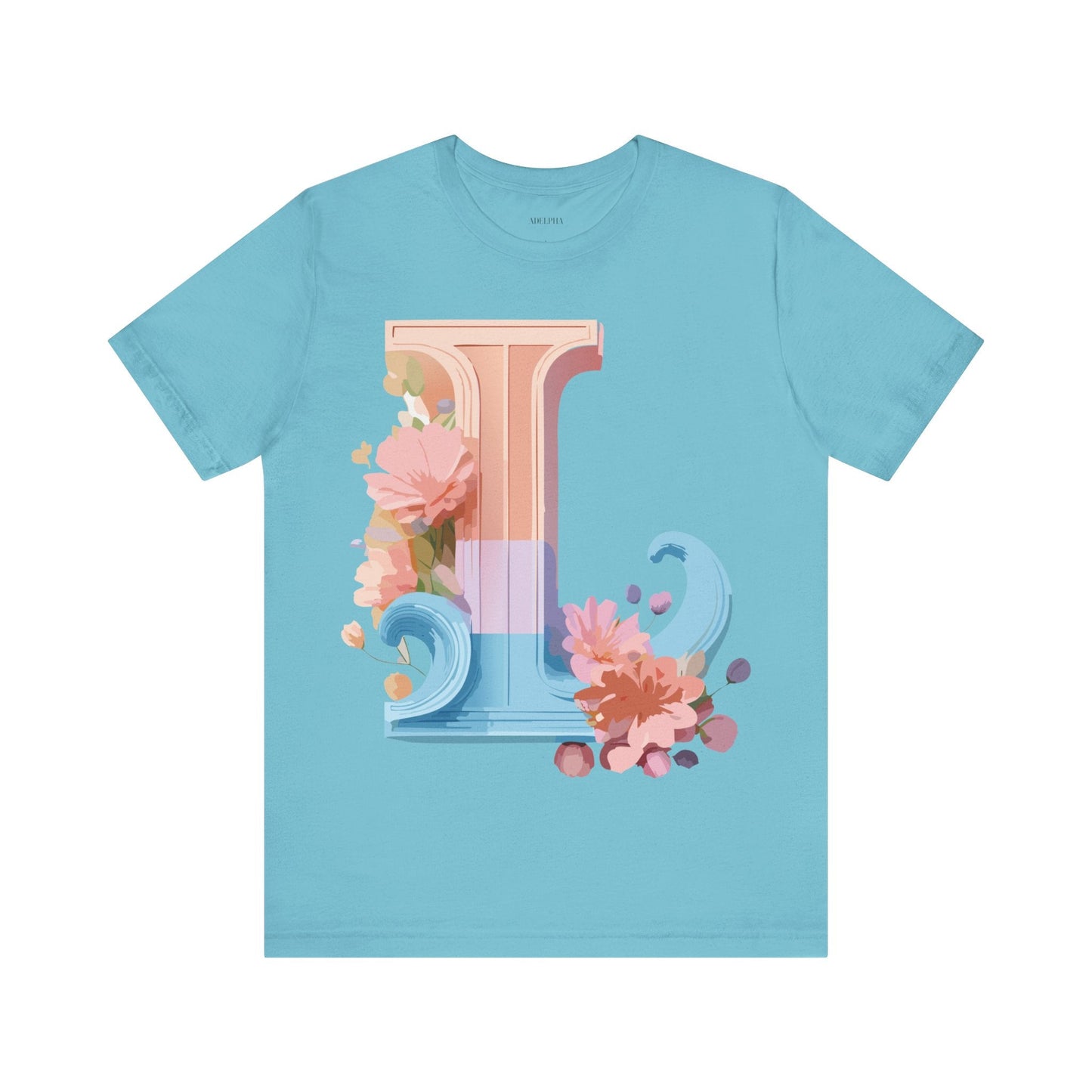 Letter L Shirt Unisex Graphic Tee Vintage Inspired Artwork By Adelpha For Everyday Style