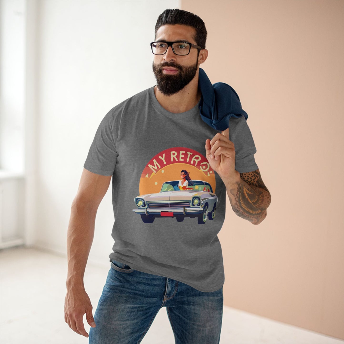 Retro Car Shirts Vintage Car RC-26 Unisex Premium Cotton Tee With Original Art Design