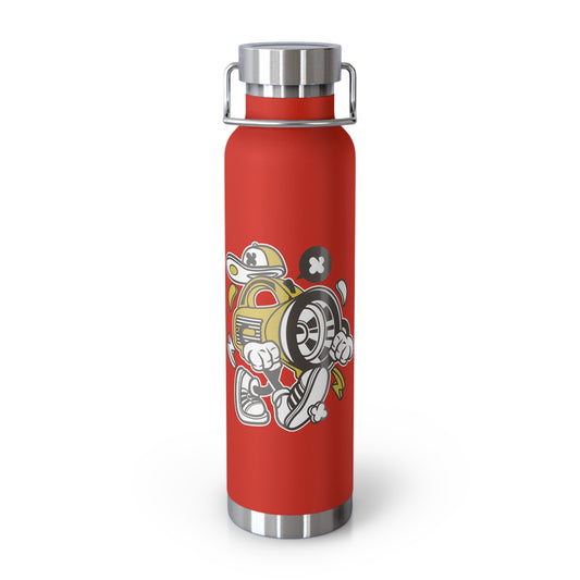 22oz Copper Insulated Water Bottle with Cartoon Design - CV24