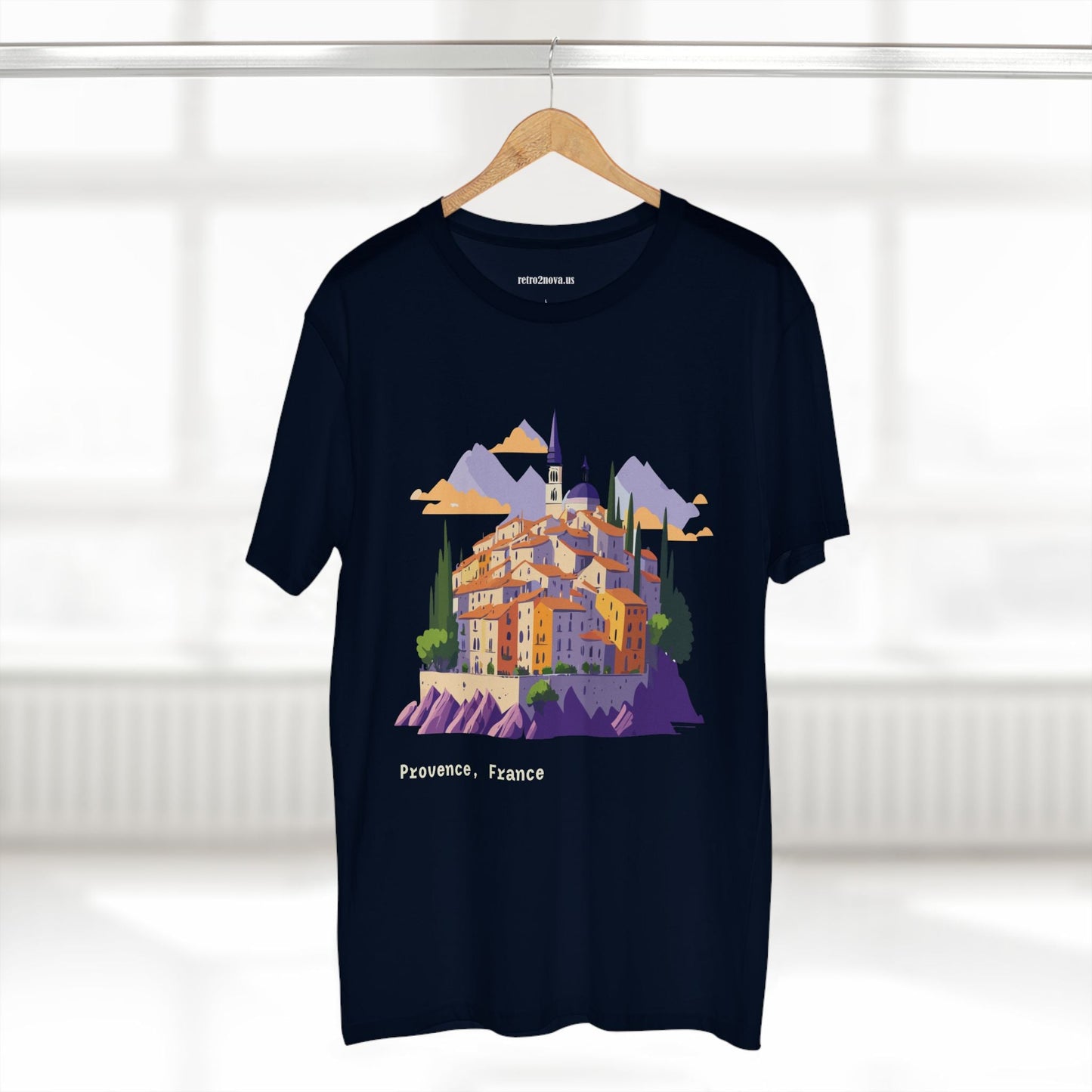 Provence Travel Shirt Unisex Premium Cotton Tee With Original Art By Retro2Nova TT66