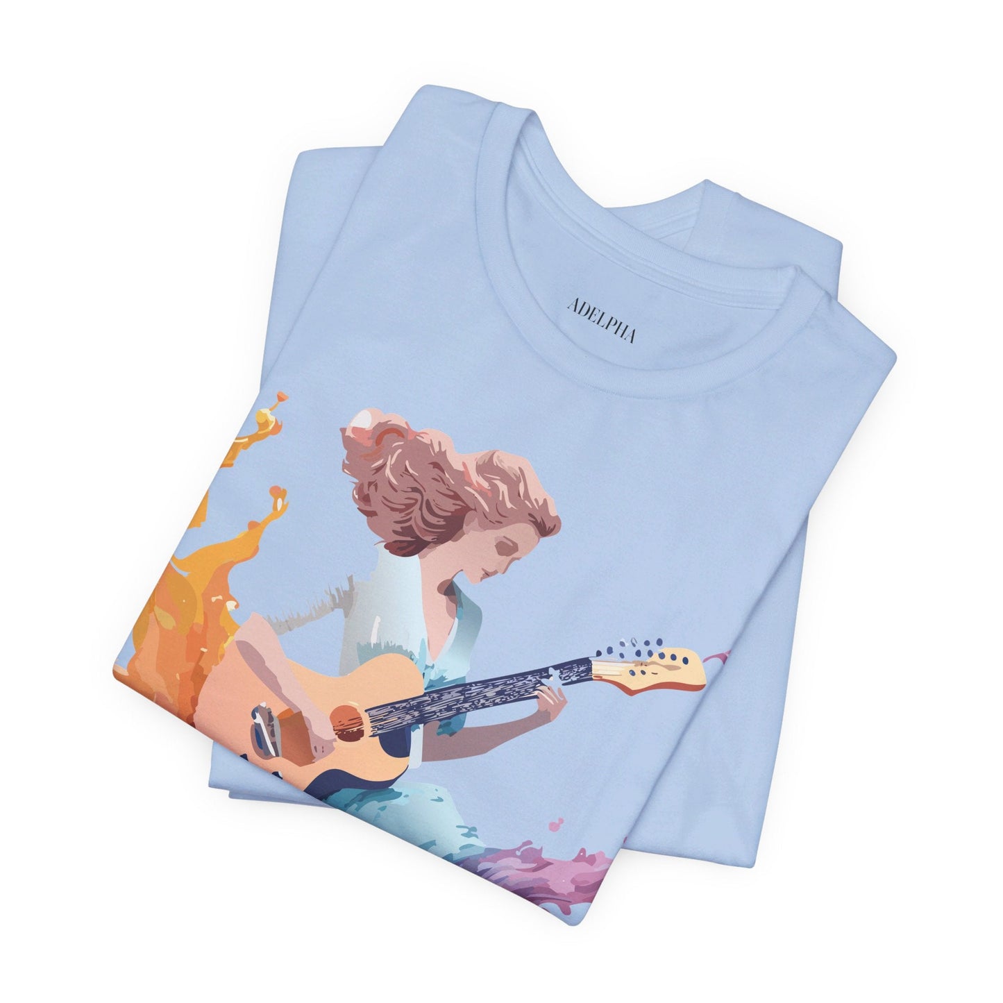 Music Graphic Unisex 100 Cotton Vintage Art with Musical Elements Tee 38