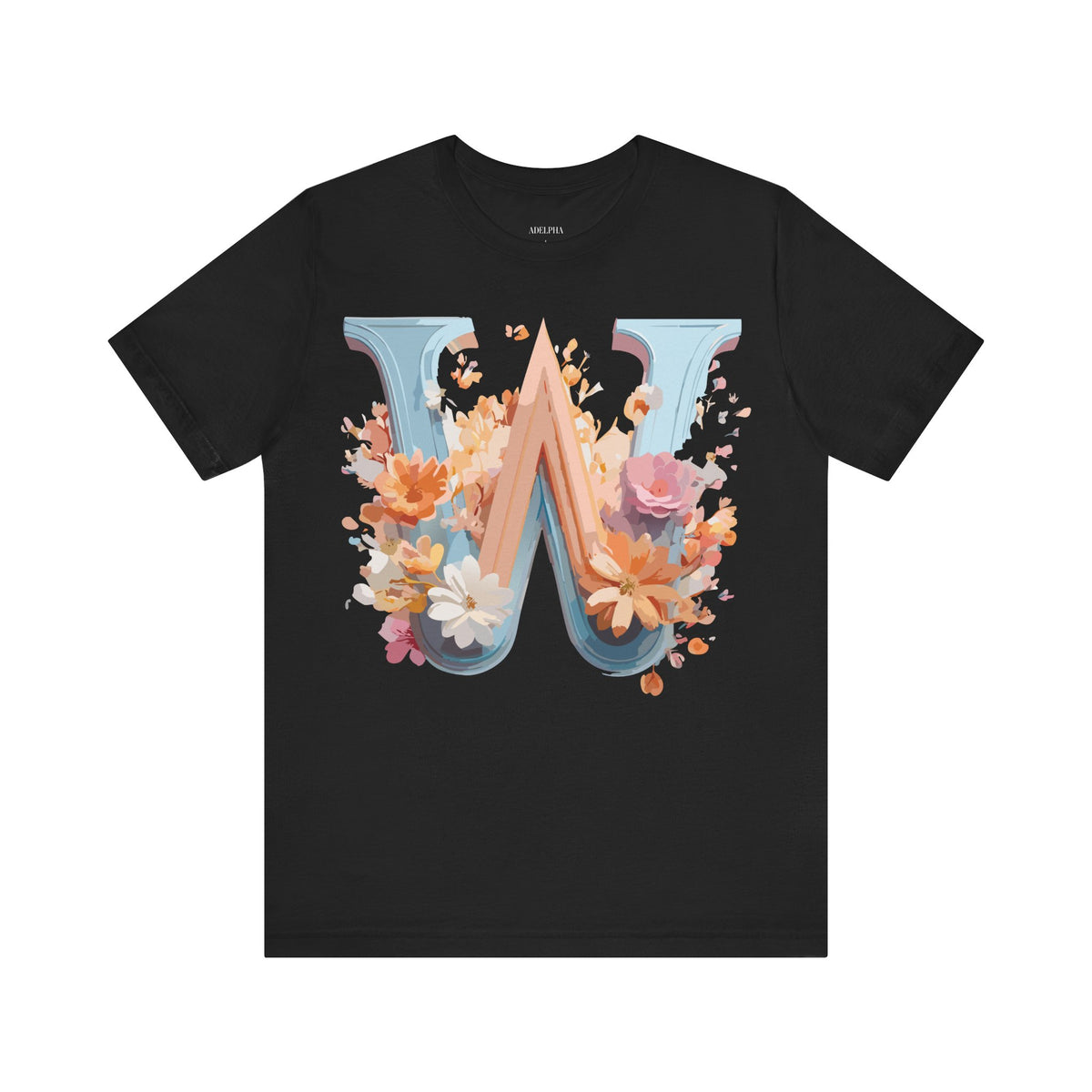Letter W Graphic Unisex Cotton Bella+Canvas Tee with Art Letter Design