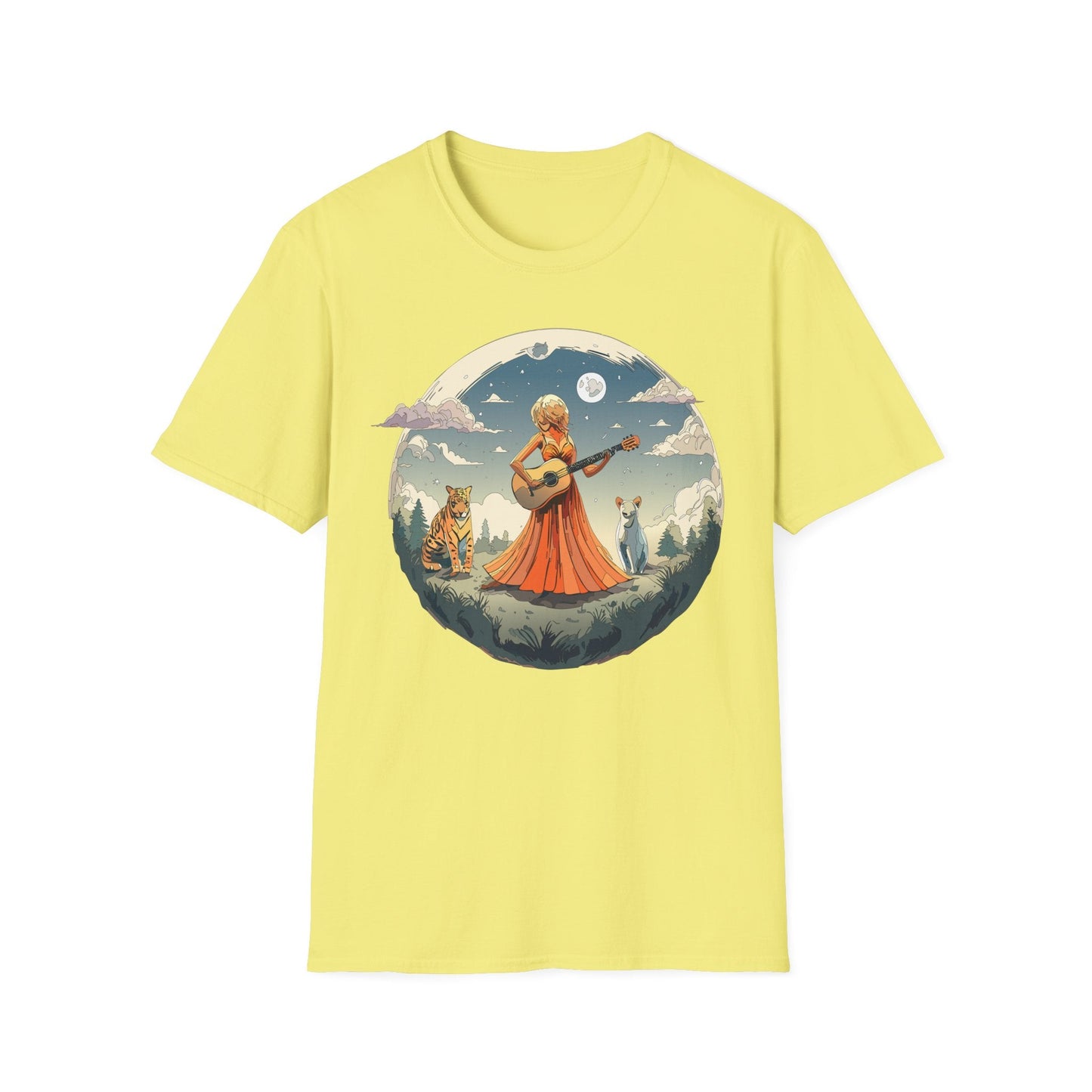 Womens Graphic T Shirt Art Design Tee Ladies Unisex Softstyle Cotton Tee Gildan 64000 Comfort
