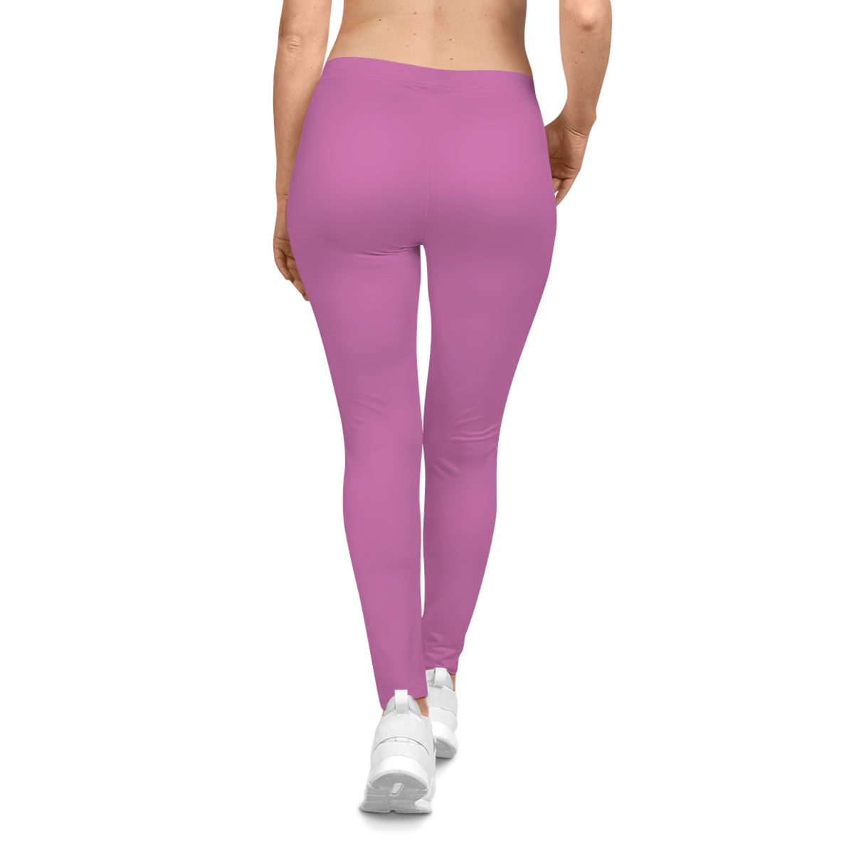 Petal Pink Color Women's Poly-Span Casual Leggings XS-2XL