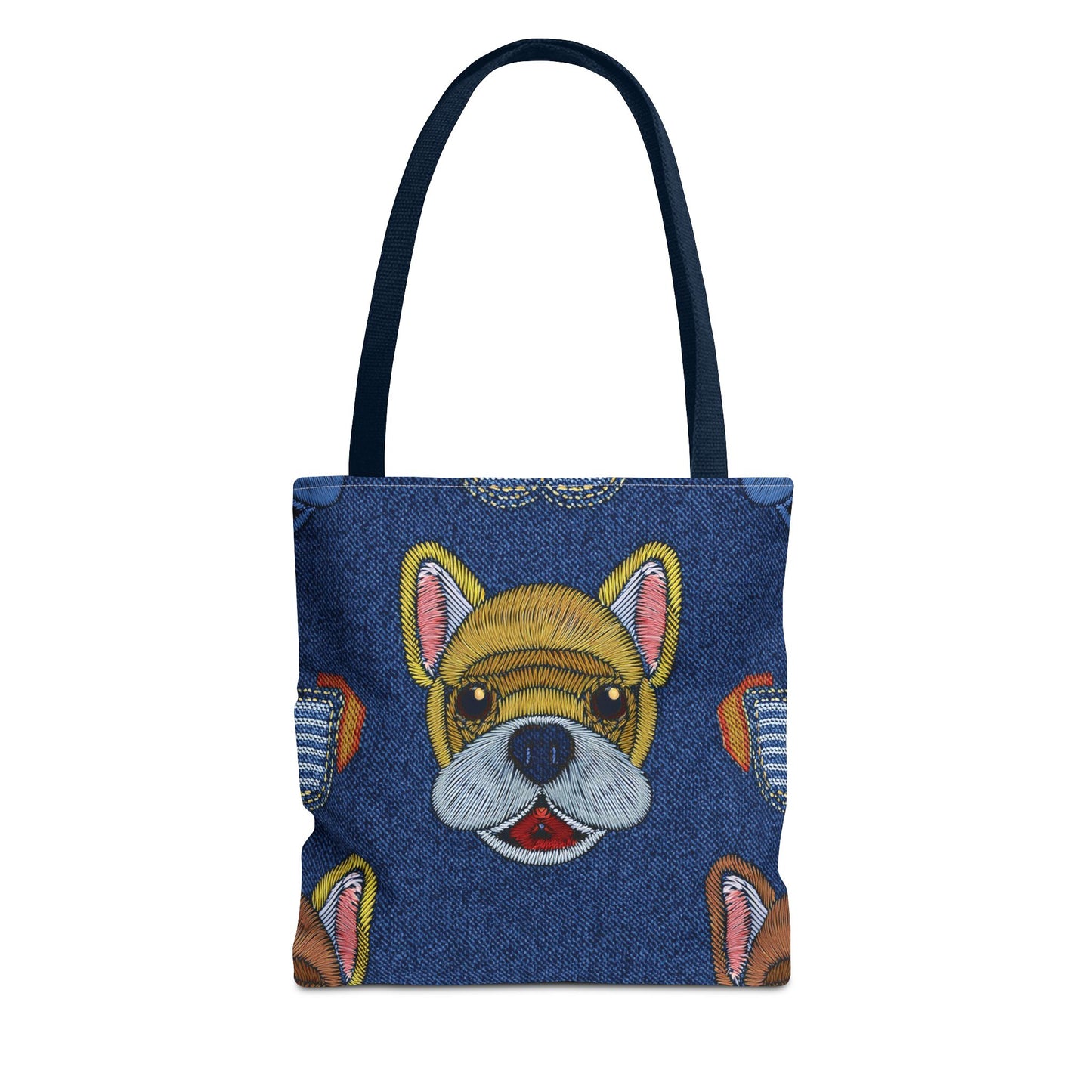 Denim Fabric Imitation Print Unisex Canvas Bag Poly Spun 3 Sizes Tote Bag 191-13