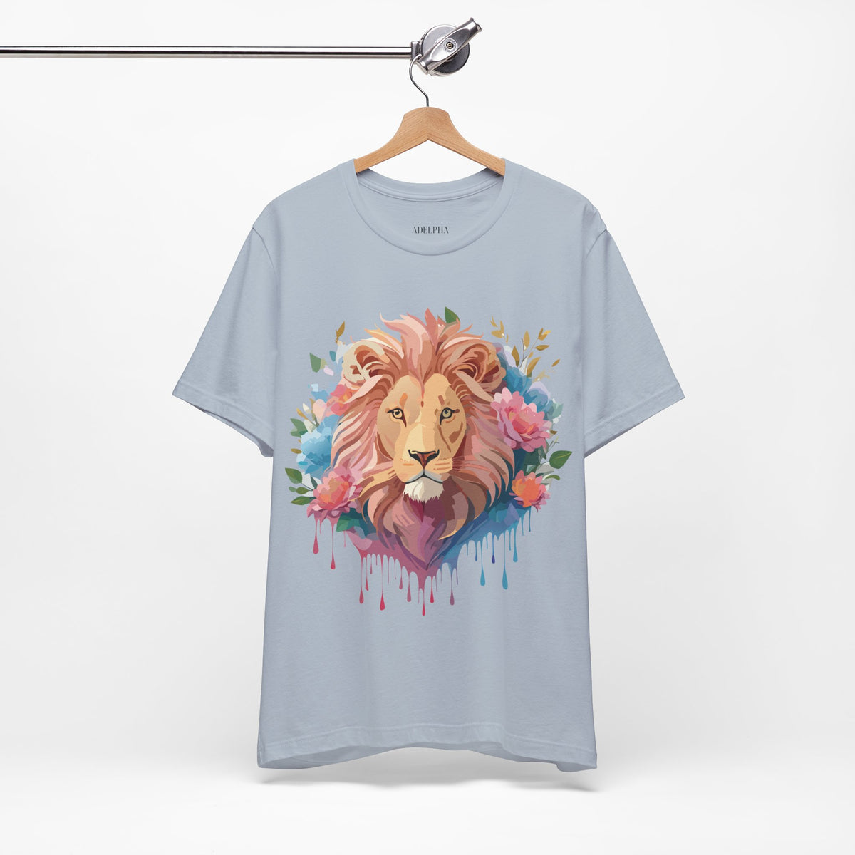 Lion Graphic Unisex Cotton Bella+Canvas Tee with Art Animal Design e43