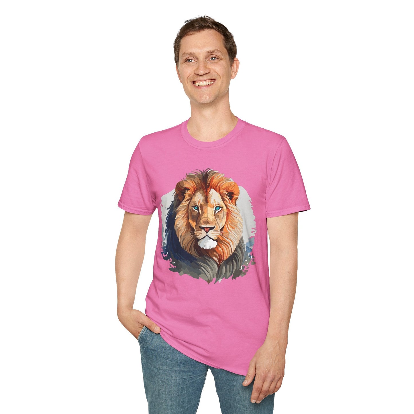 Lion Shirt Unisex Animal Tee Gildan Softstyle 64000 100 Percent Ring Spun Cotton