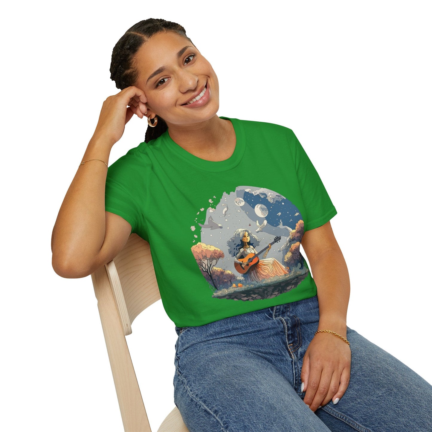 Womens Graphic T Shirt Art Design Tee Unisex Softstyle Cotton Shirt Everyday Comfort Durable Wear