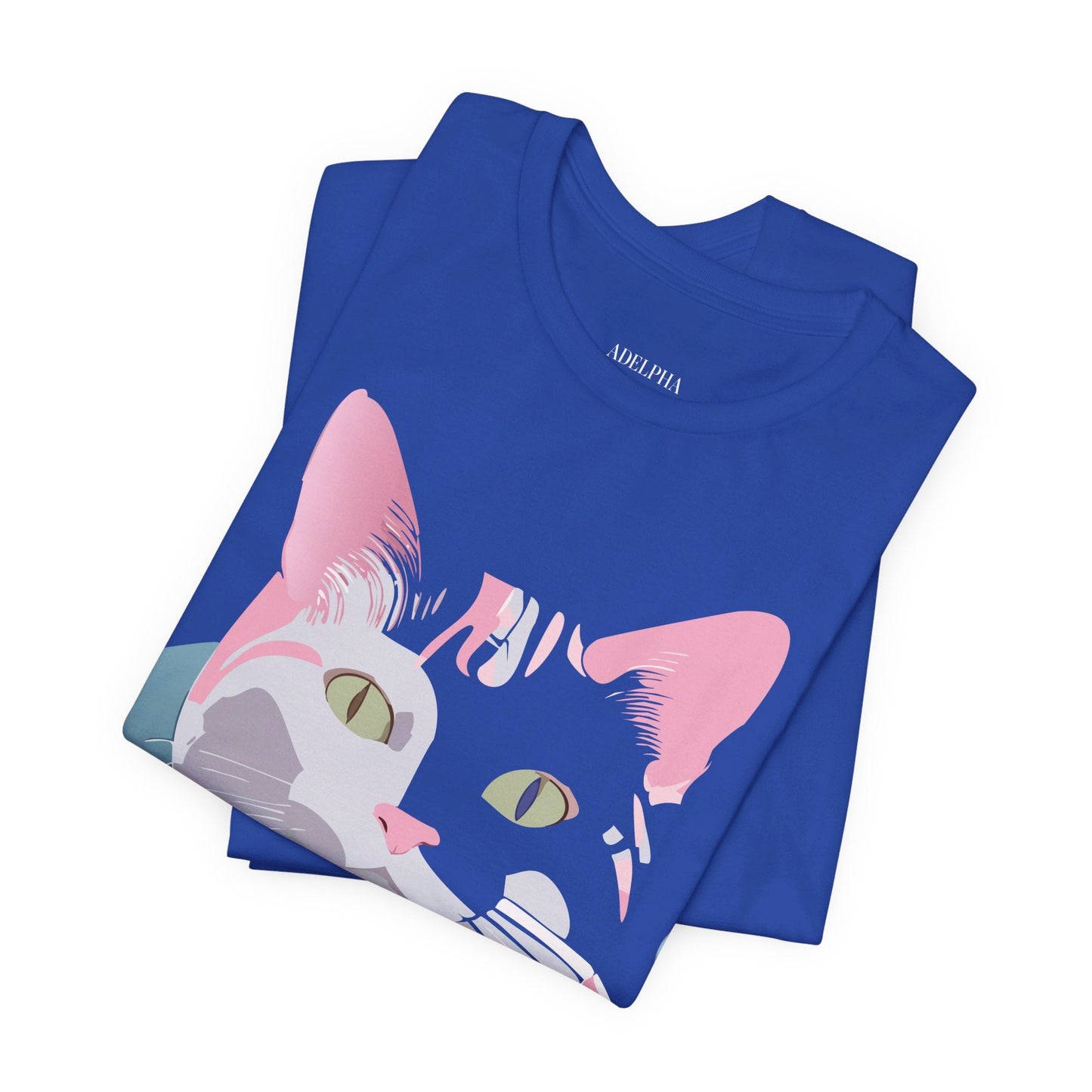 Cat Graphic Tee Unisex Short Sleeve T Shirt Adelpha Vintage Inspired Design