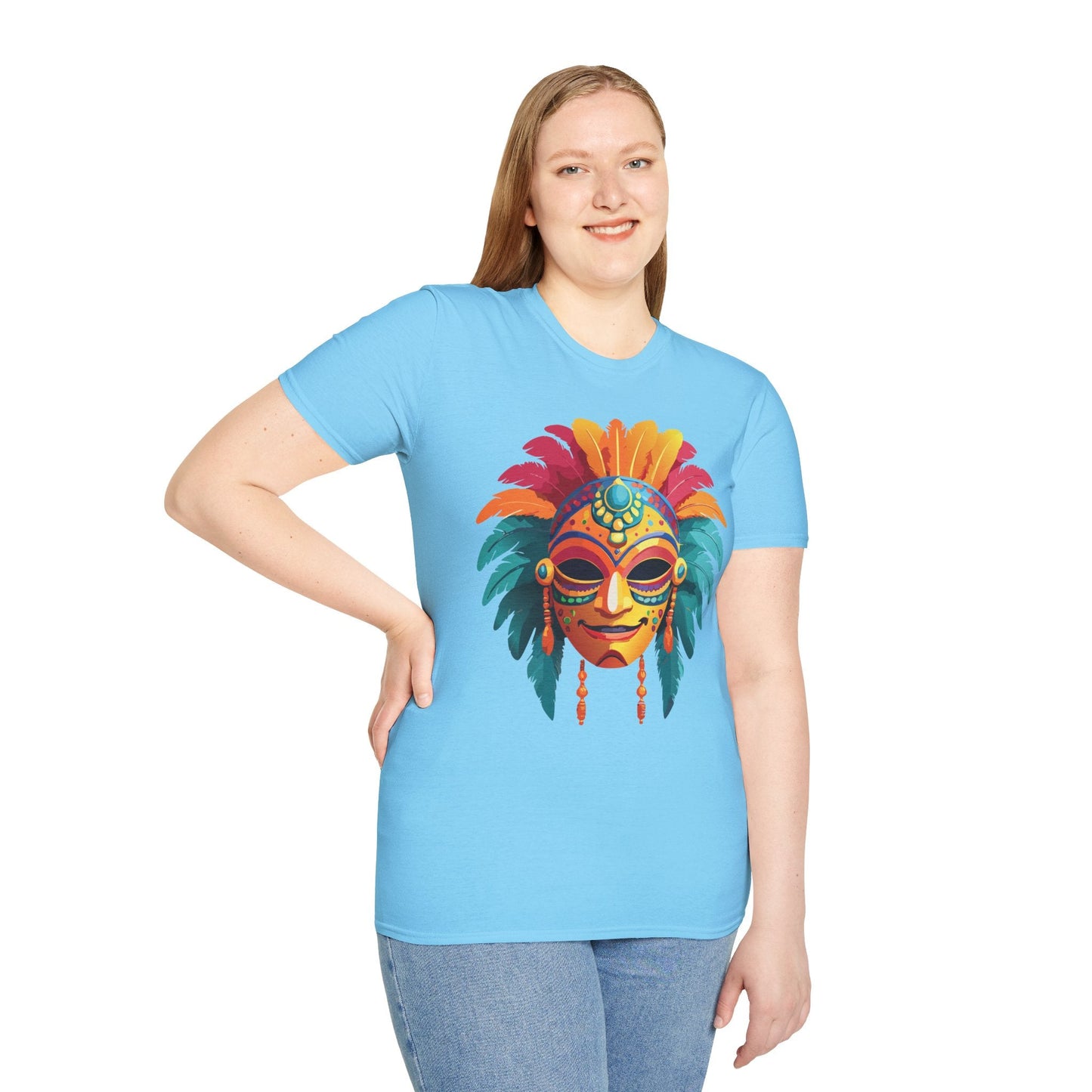 Mask Tee Shirt Unisex Softstyle Gildan 64000 100 Percent Ring Spun Cotton Masquerade Tee