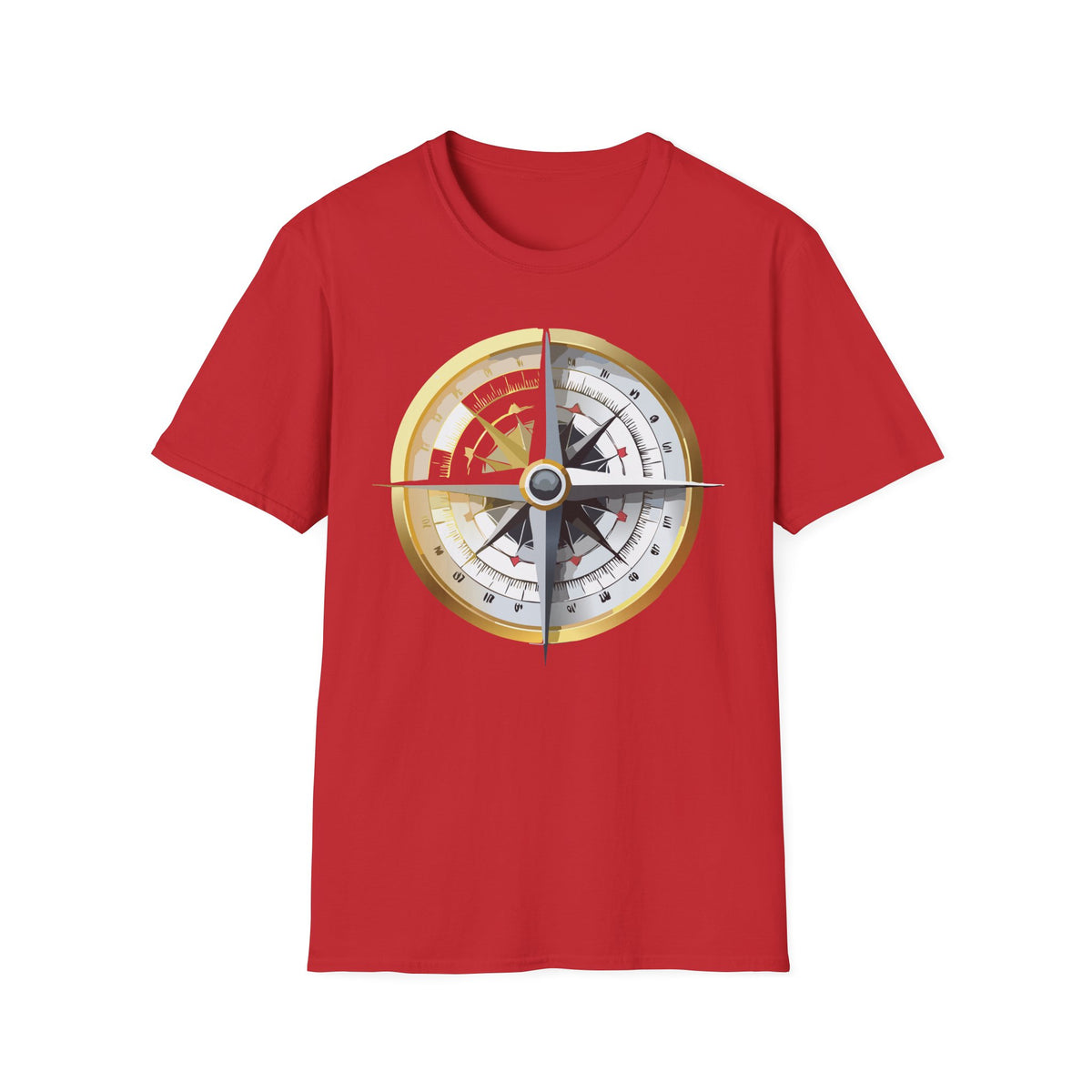 Nautical Compass Graphic T-Shirt | Vintage Explorer Graphic Design Unisex 100 Cotton Gildan T-Shirt