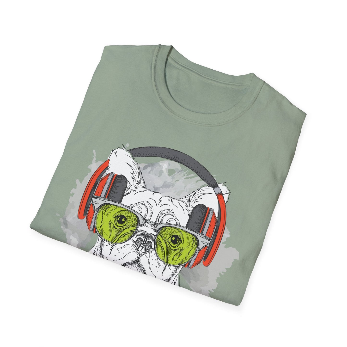 I Love Music Animals Shirt With Headphones Unisex Softstyle Tee 100 Percent Ring Spun Cotton