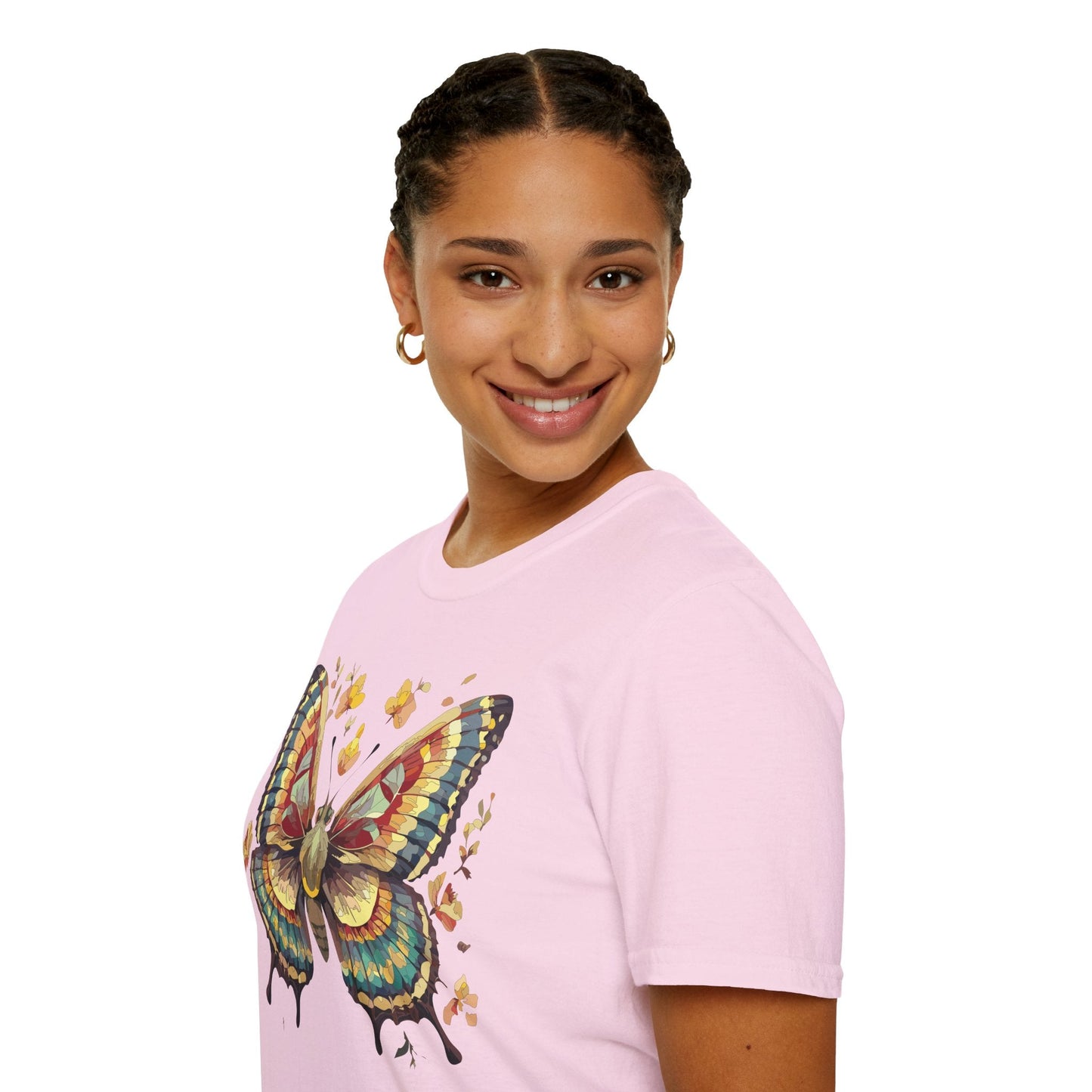 Butterfly Graphic T Shirt Unisex Gildan Softstyle 64000 Monarch Design Lightweight Everyday Wear