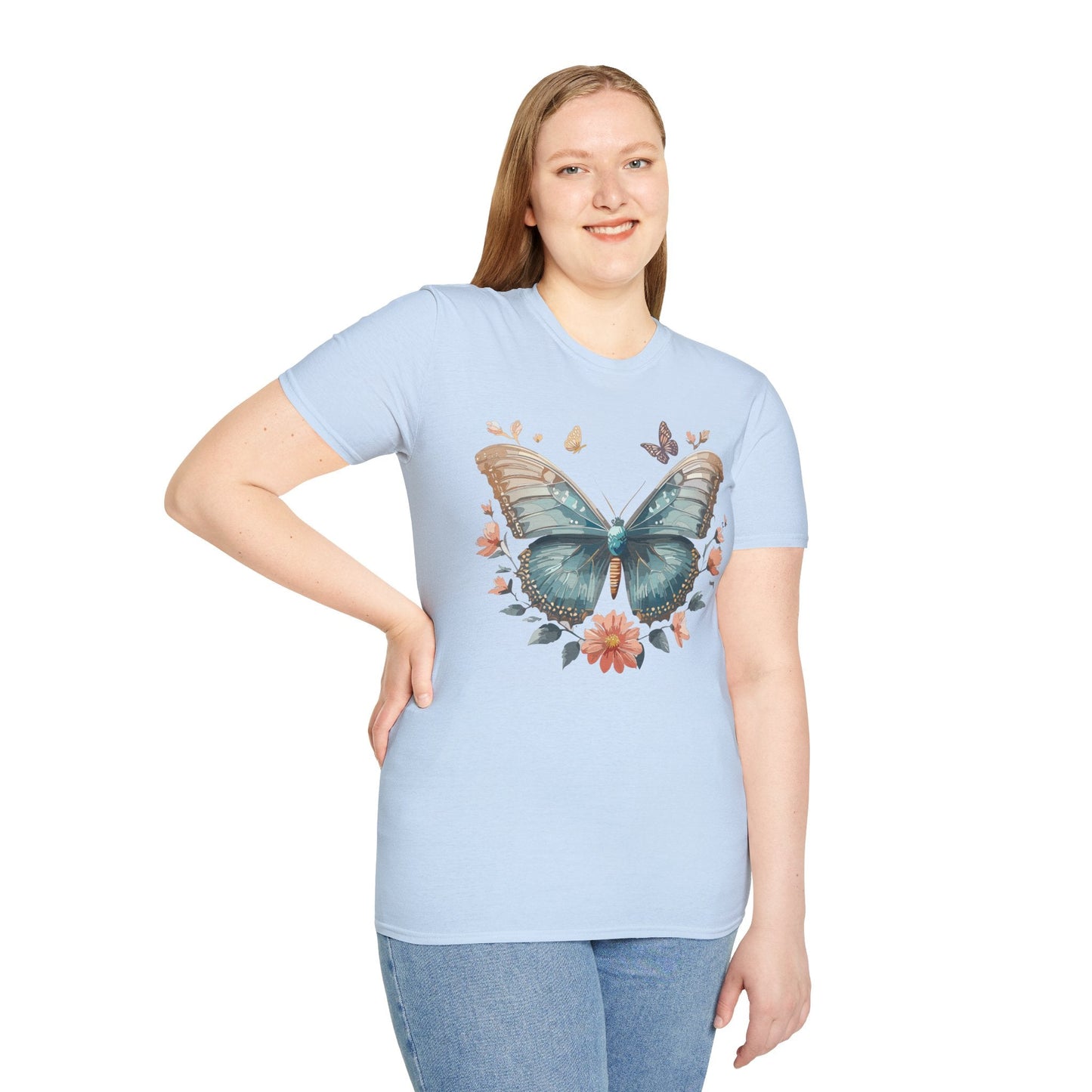 Butterfly Shirt Unisex Monarch T Shirt Gildan Softstyle 64000 Ring Spun Cotton Tee Breathable Comfort