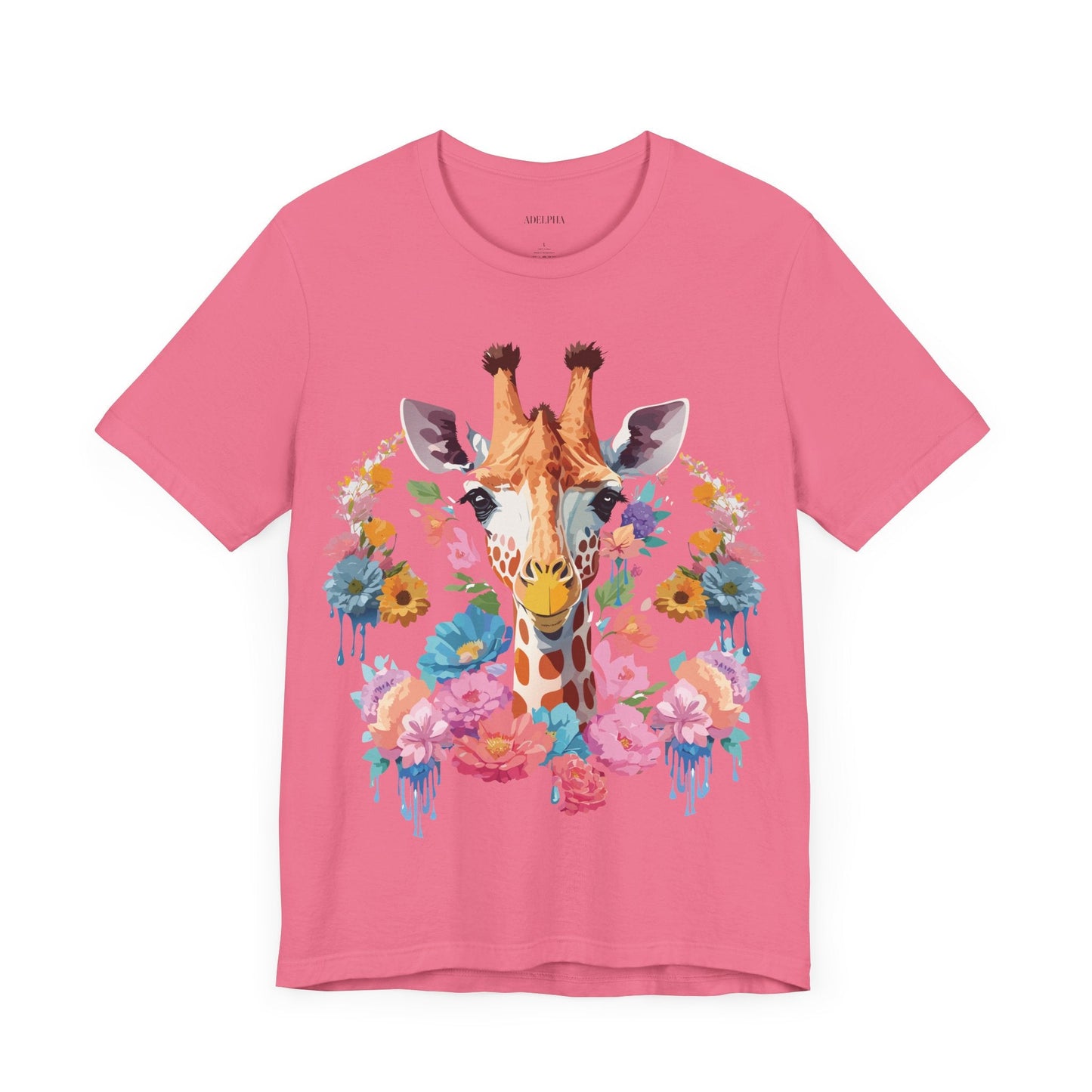 Giraffe Graphic Tee By Adelpha Unisex Short Sleeve Vintage Inspired Art Shirt Premium Quality