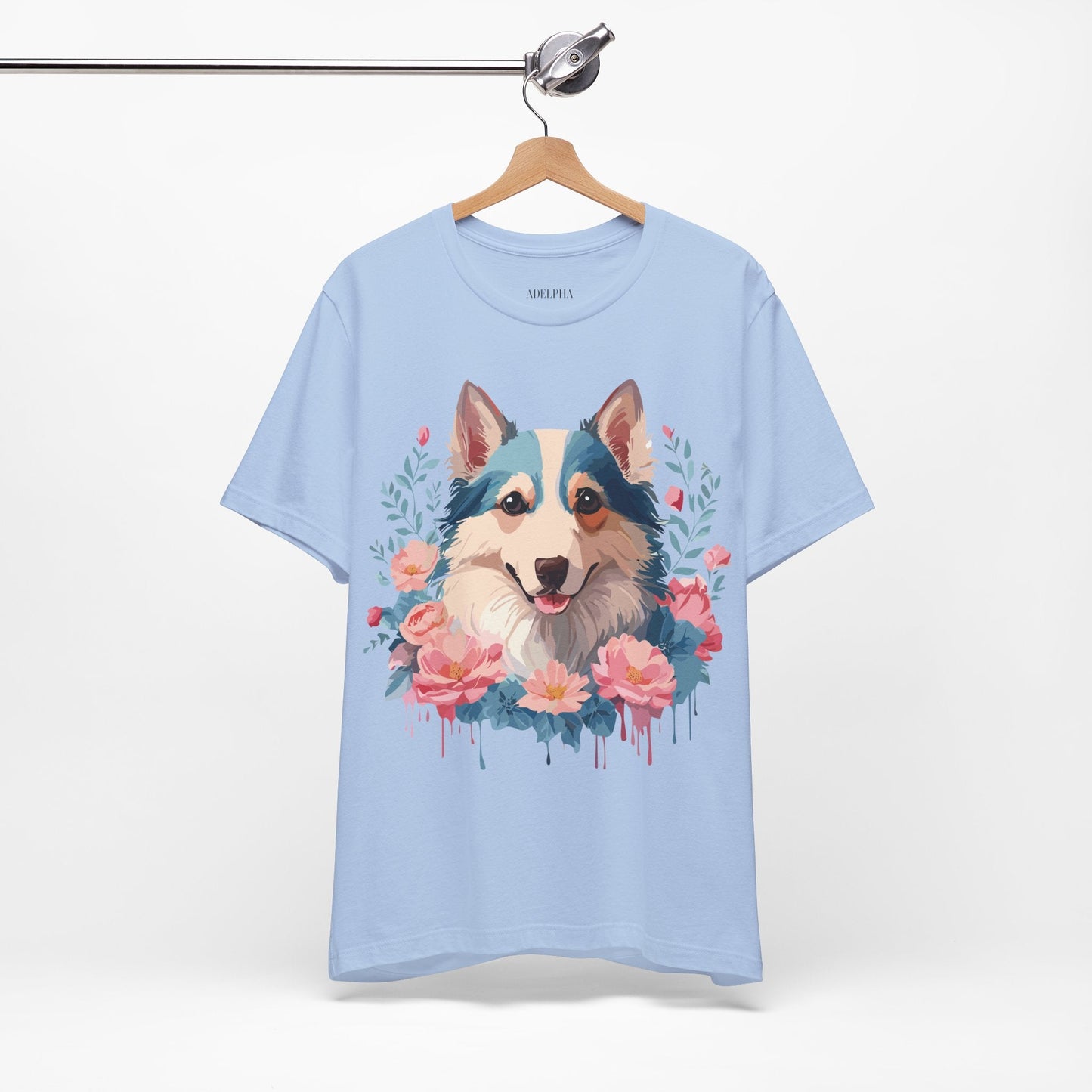 Unisex Graphic Dog Shirt Vintage Inspired Tee Art Design By Adelpha Premium Short Sleeve