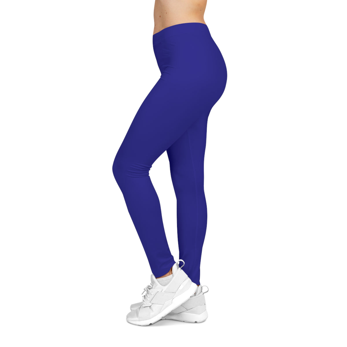 Dark Ultramarine Color Women's Poly-Span Casual Leggings XS-2XL