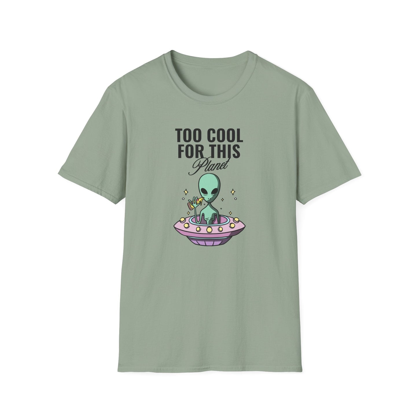 Alien UFO TShirt  Too Cool For This Planet Graphic Tee
