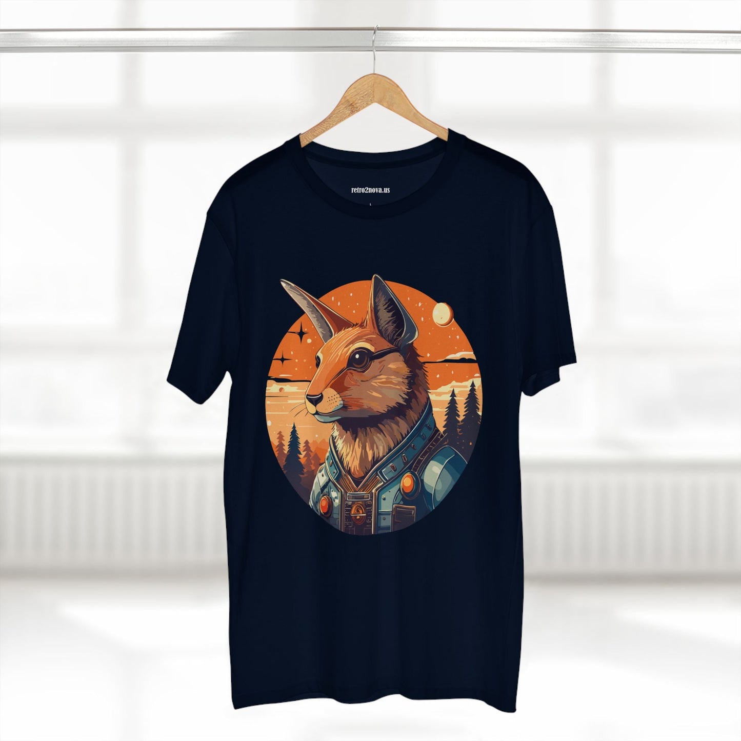 Rabbit Shirt Unisex Premium Cotton Tee With Original Art By Retro2Nova Animal Collection Soft Breathable Comfort