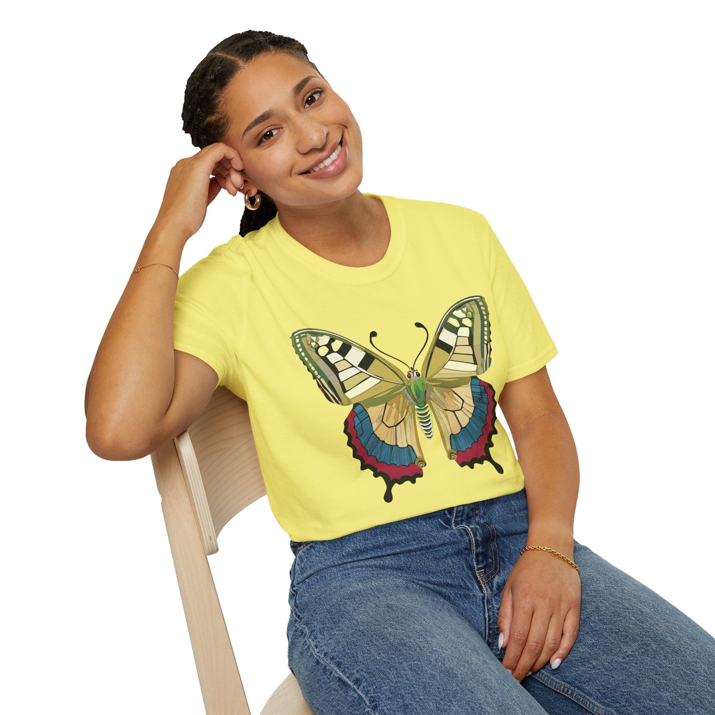 Butterfly T Shirt Unisex Monarch Design Soft Cotton Gildan 64000 Short Sleeve Tee