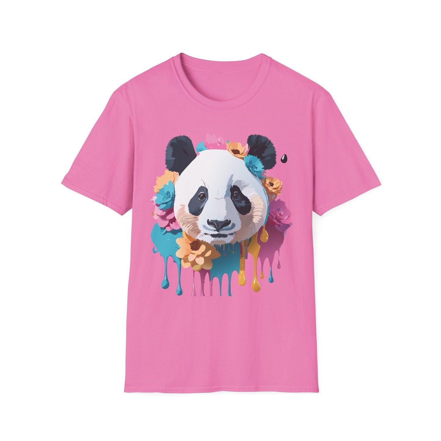 Unisex Panda Shirt Softstyle Cotton Tee For Everyday Wear With Cute Animal Print