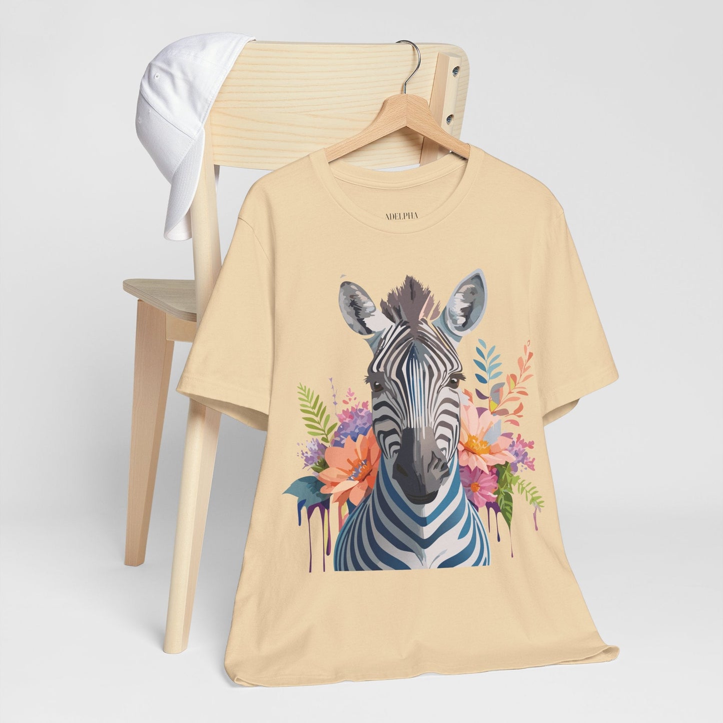 Adelpha Vintage Inspired Graphic Tee Unisex Jersey Short Sleeve Zebra Art Shirt Collection