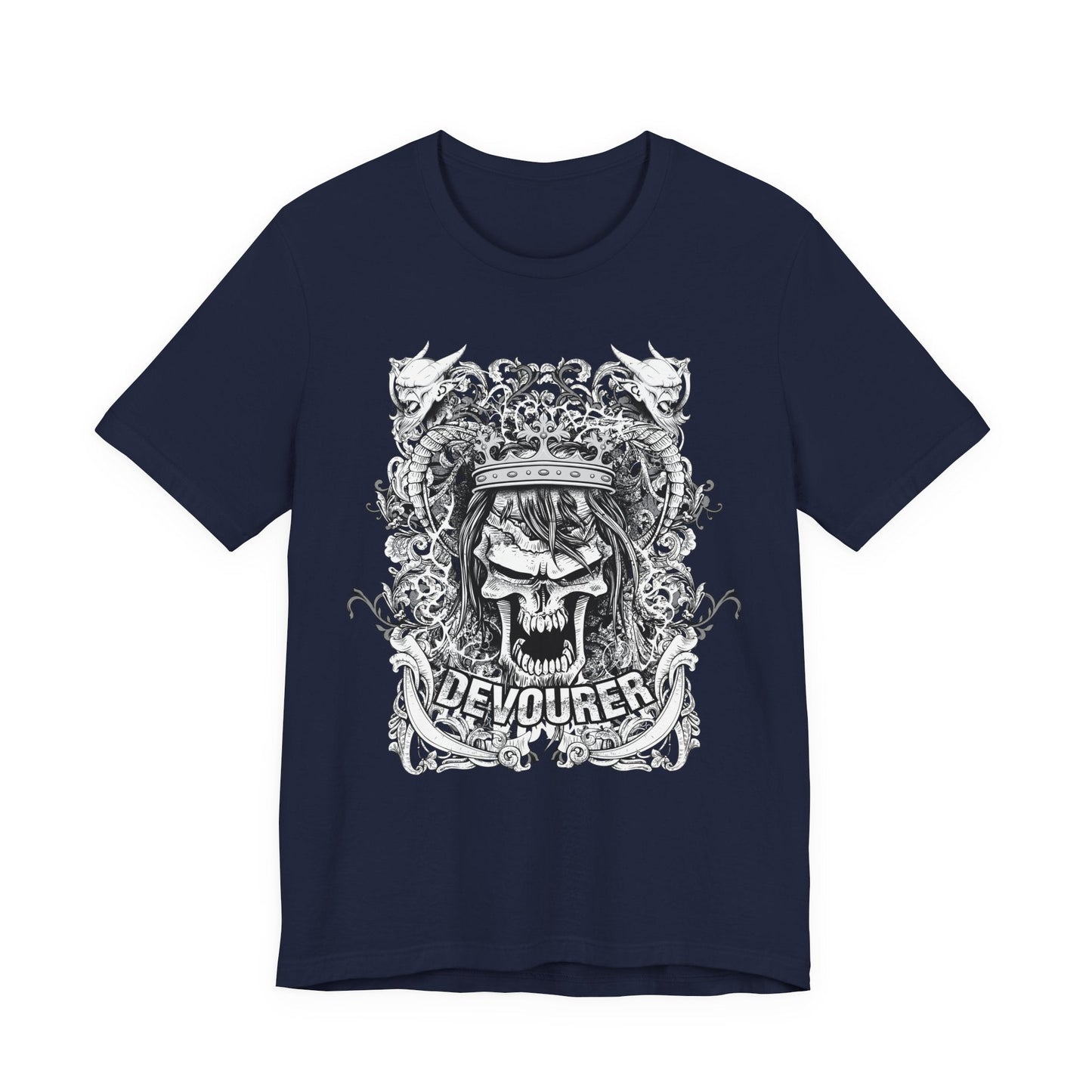 Gothic Skull Illustration Graphic Unisex Cotton T-Shirt r13