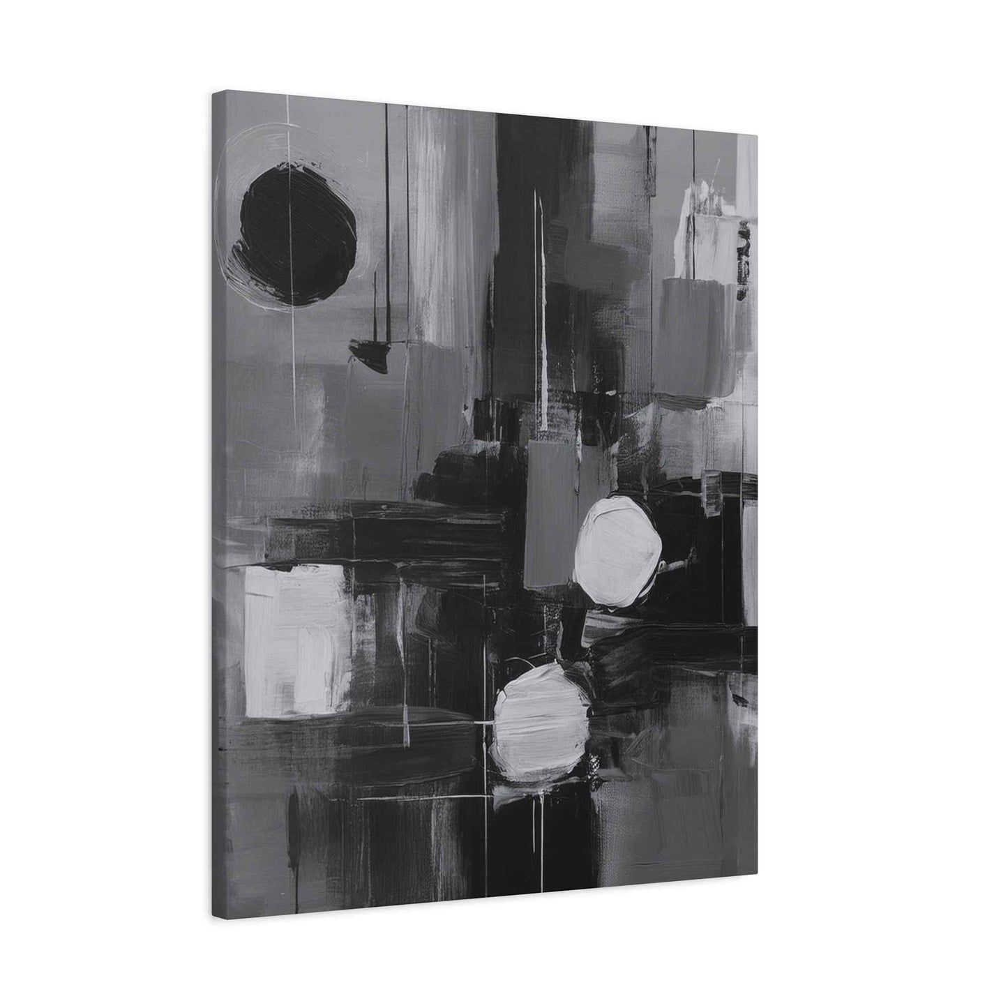Black Abstract Painting Print Canvas 20x24,20x30,24x30, 24x32,24x36,30x40, 32x48,36x48,40x60 Pine-Wood Inner Frame ABS-16