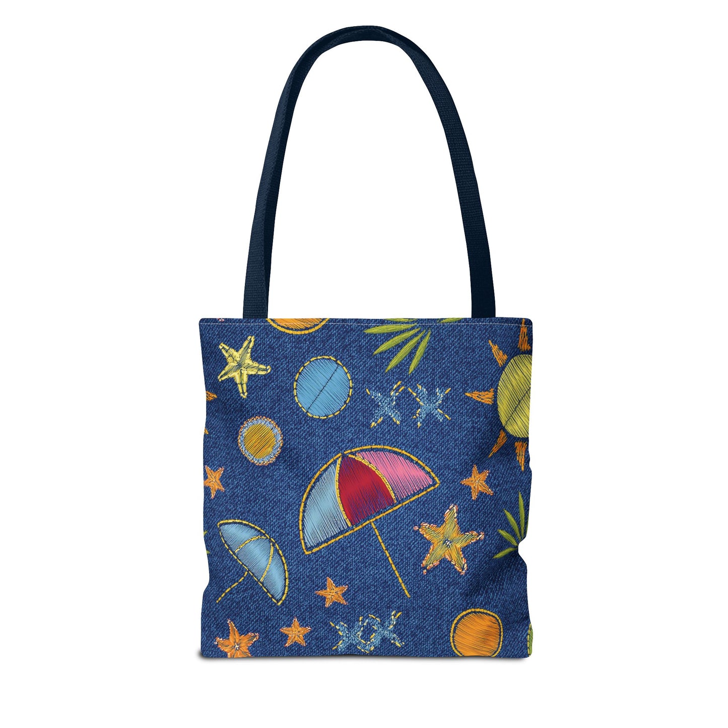 Denim Fabric Imitation Print Unisex Canvas Bag Poly Spun 3 Sizes Tote Bag 182-11