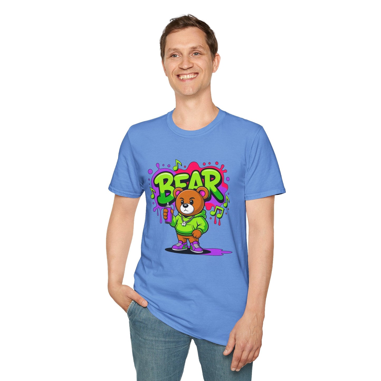 Cartoon T Shirt With Animation Funny Animals Tee Gildan Softstyle 64000 100 Percent Ring Spun Cotton