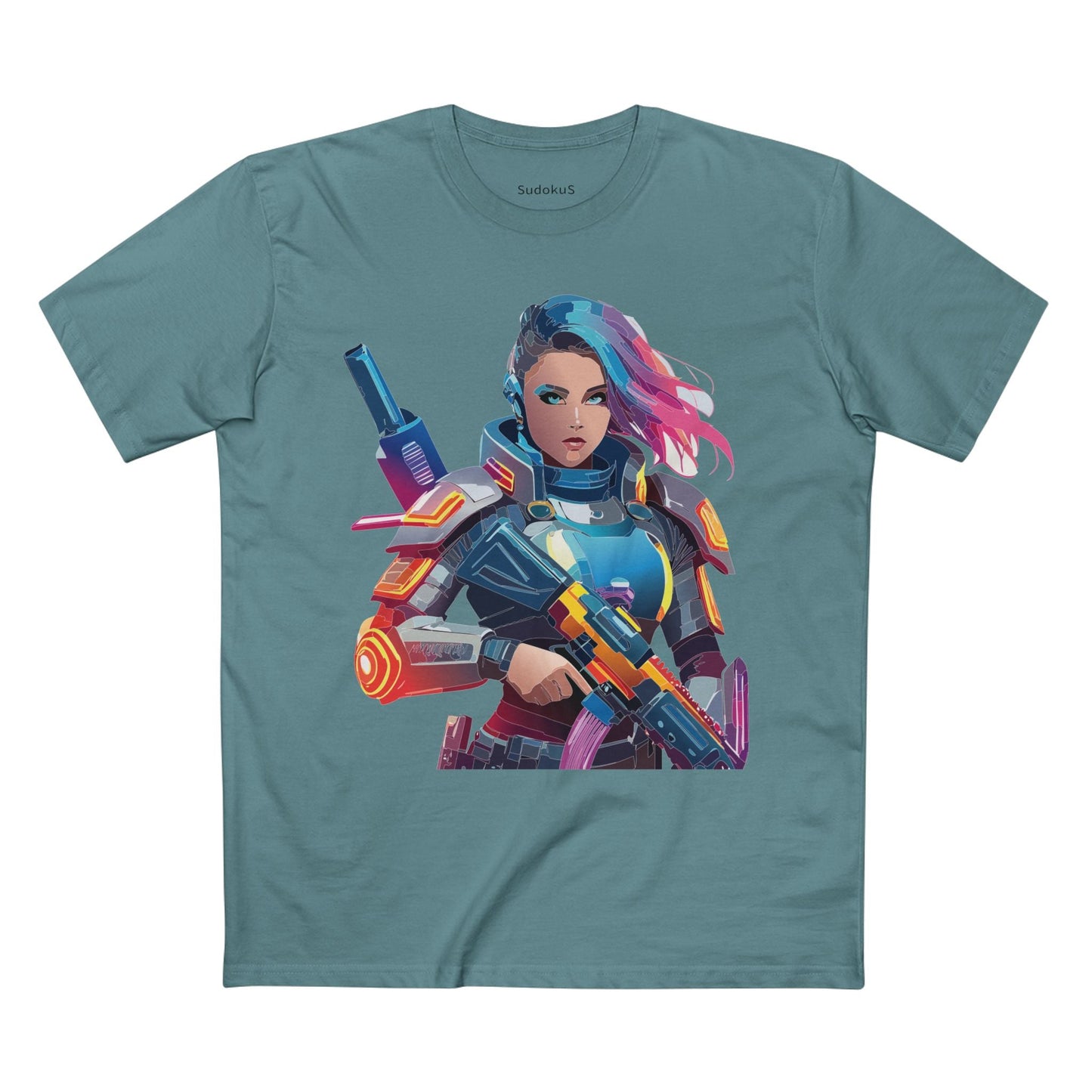 Army-woman Graphic Unisex 100 Cotton Staple Tee 23