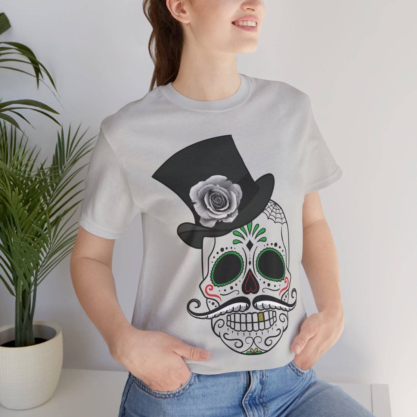 Unisex-T-Shirt aus Baumwolle mit Totenkopf