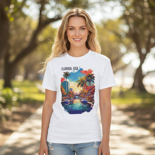 Florida Graphic Unisex Cotton T‑Shirt 1