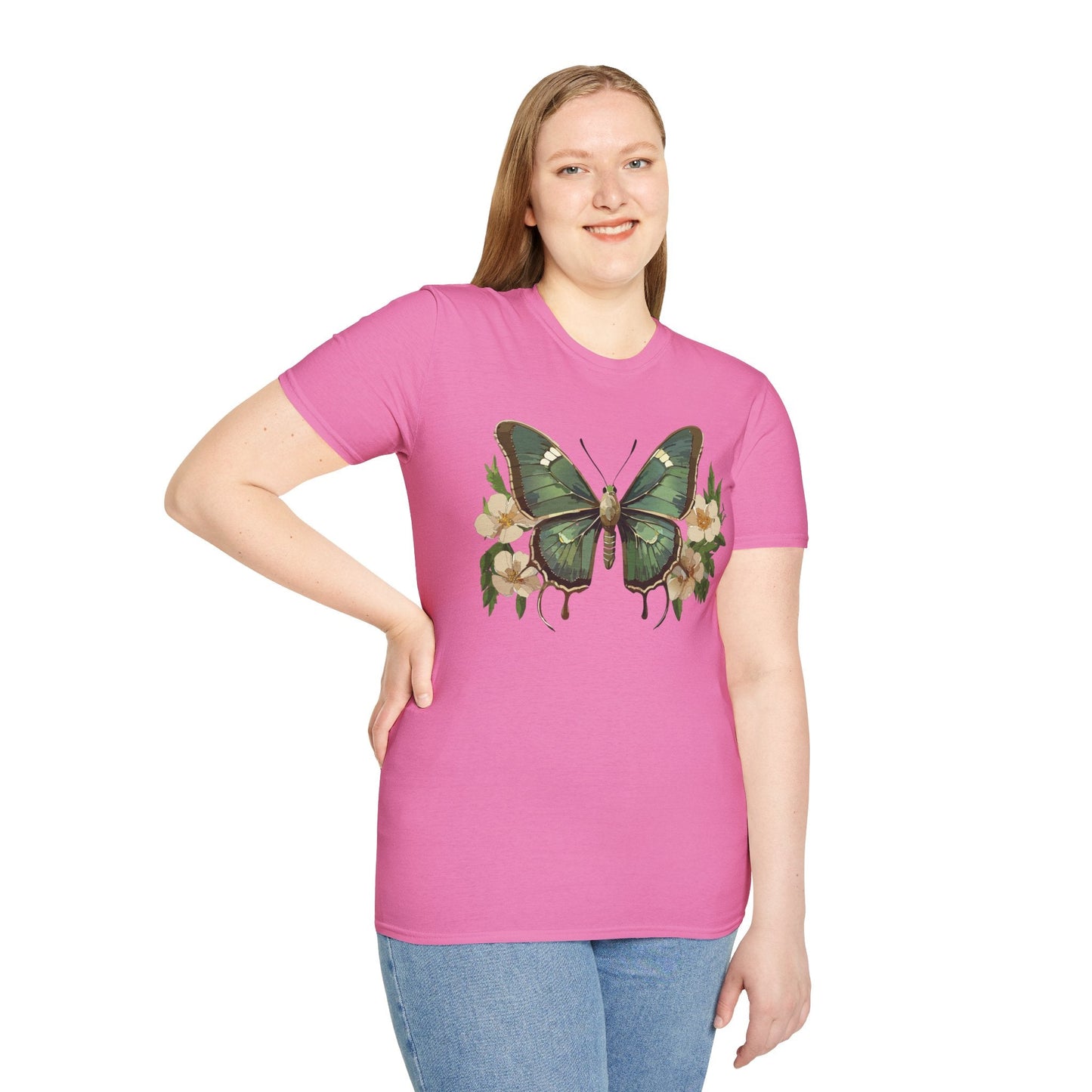 Butterfly Shirt Monarch Style Unisex T Shirt Gildan Softstyle 64000 100 Percent Ring Spun Cotton