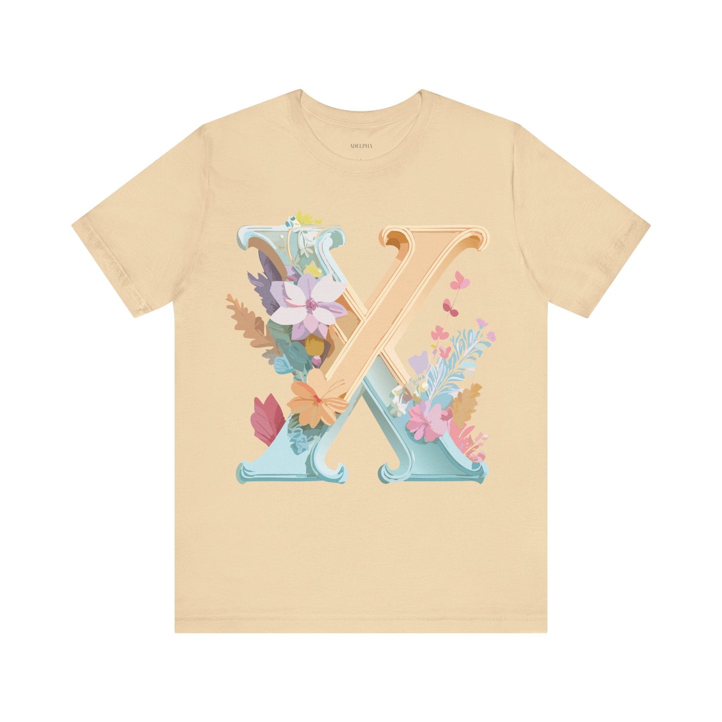 Letter X Shirt Unisex Graphic Tee Adelpha Vintage Inspired Artwork Short Sleeve Edition