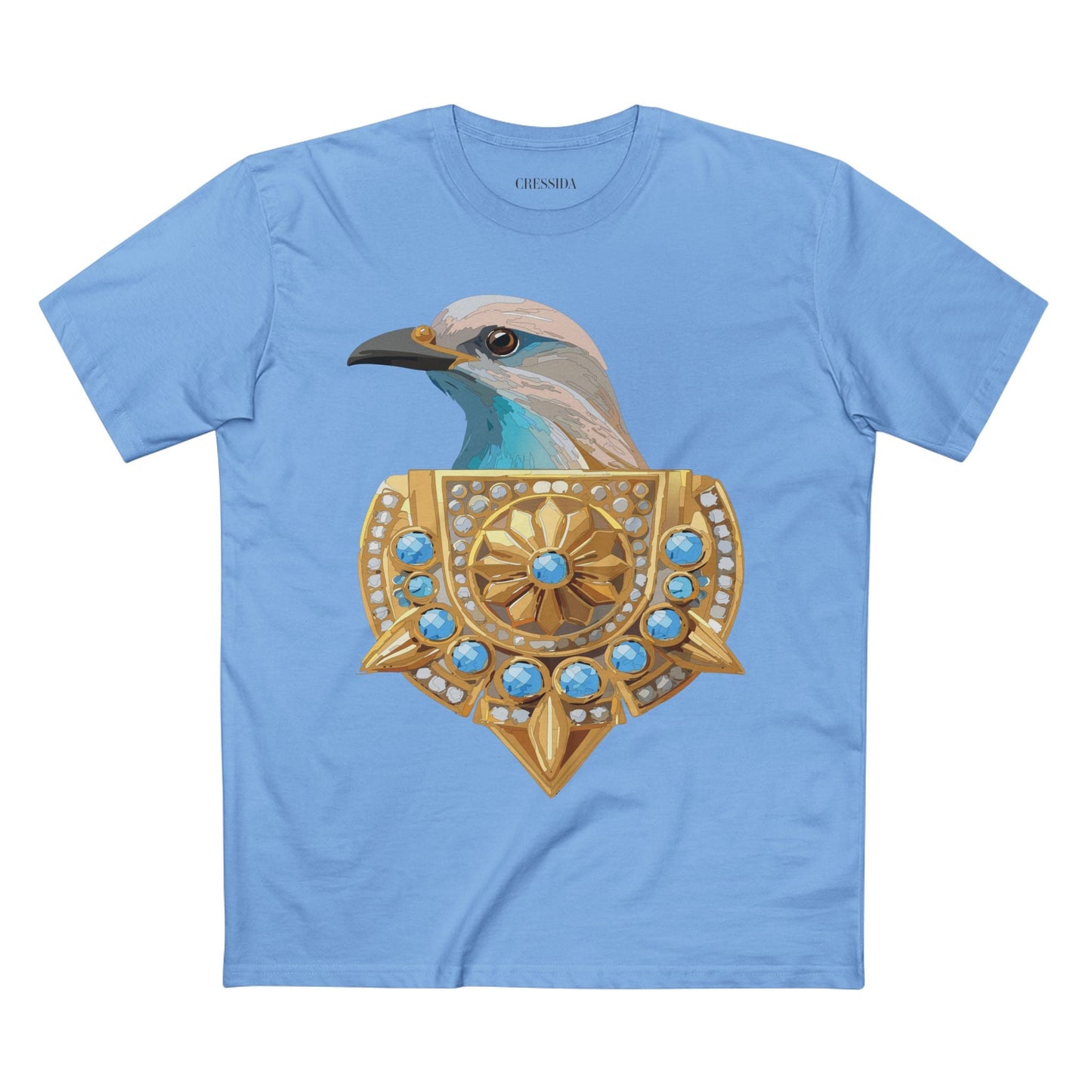 Bird Graphic Unisex 100 Cotton Tee With Unique Animal Golden Medallion Art Design 16