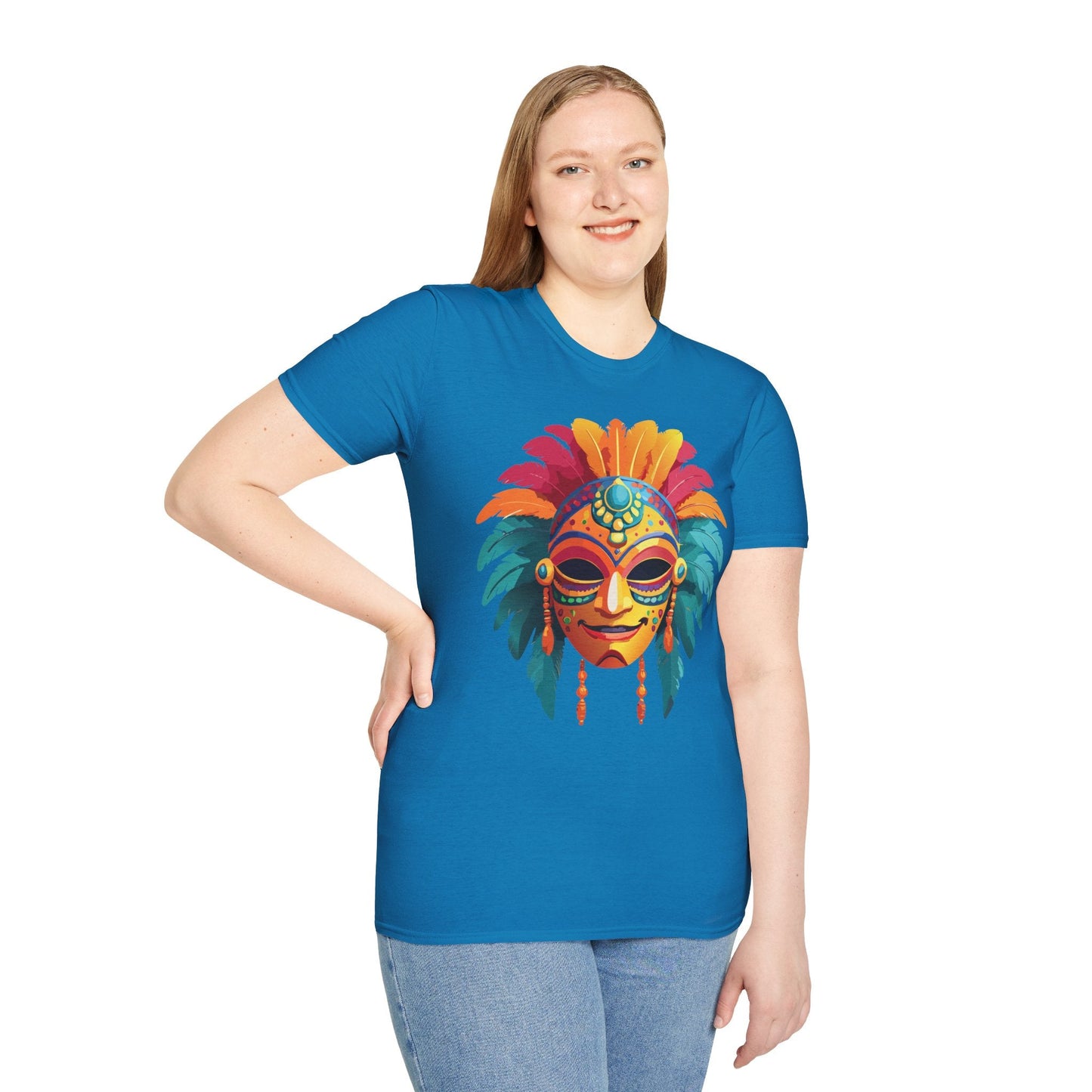Mask Graphic Unisex Cotton Masquerade Design Artwork Tee 5