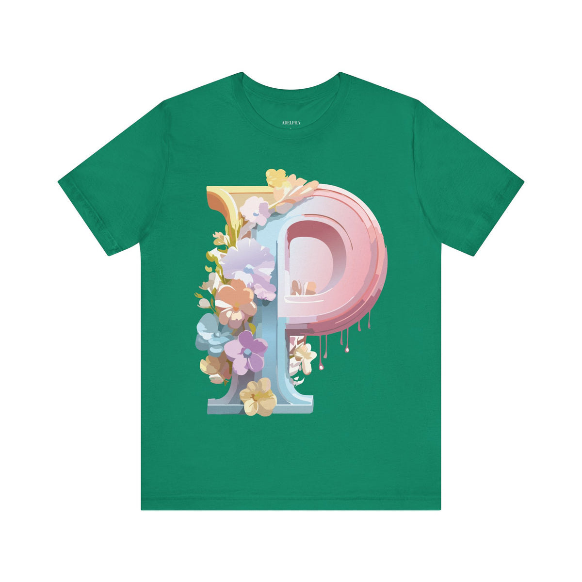 Letter P Graphic Unisex Cotton Bella+Canvas Tee with Art Letter Design