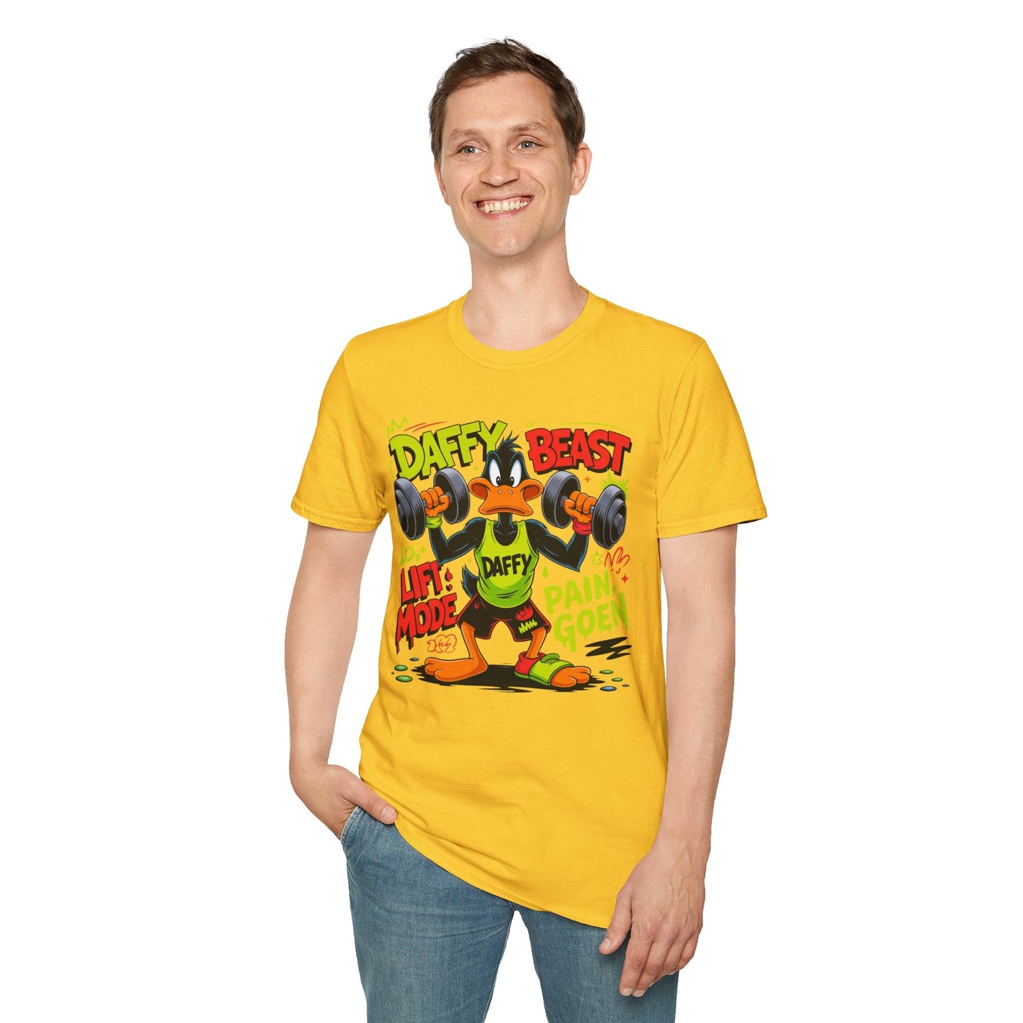 Cartoon T Shirt Funny Animals Print Unisex Animation Tee Gildan Softstyle 64000
