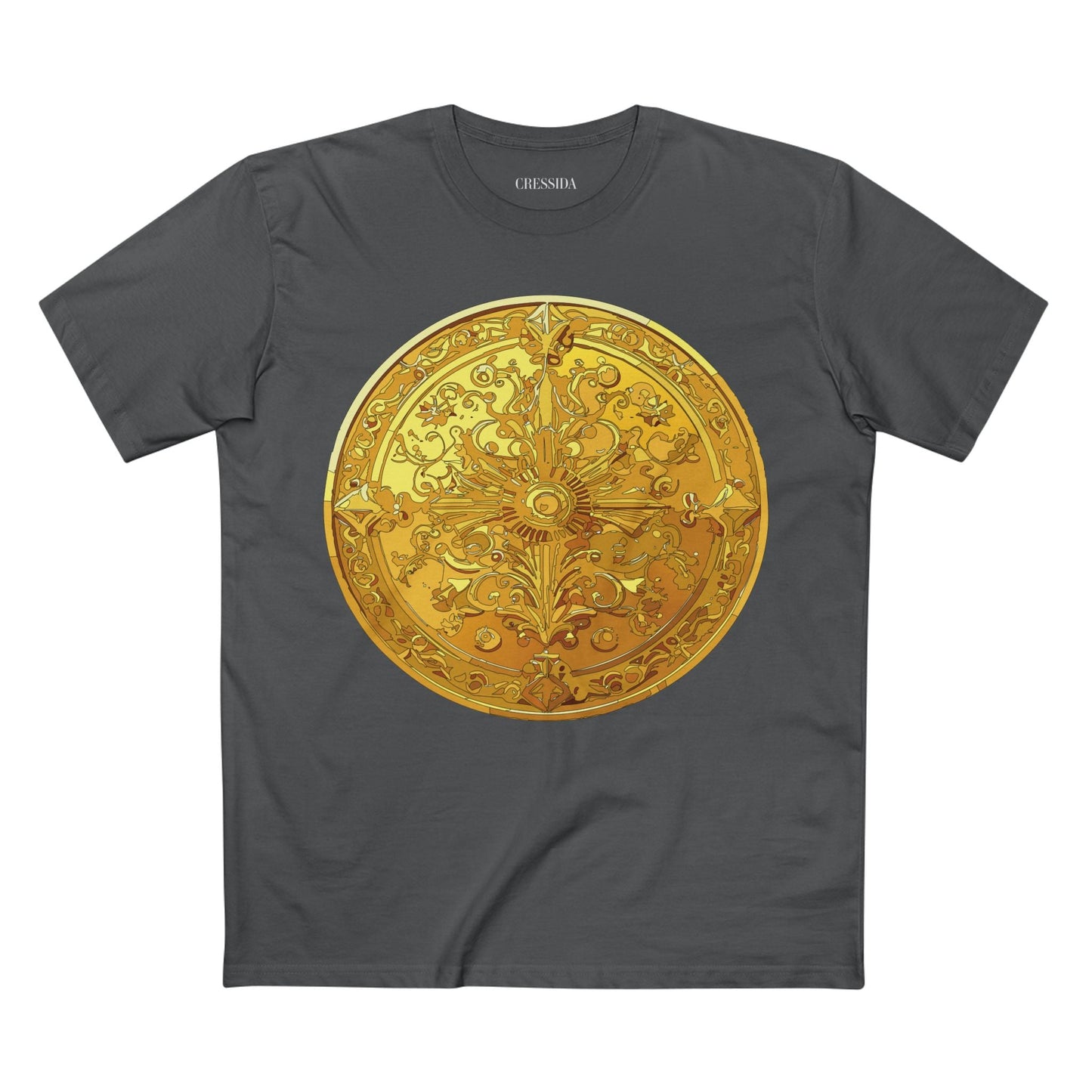 Antique Gold Coin Graphic Design T-Shirt Unisex 100 Cotton With Golden Print Artwork Tee 24