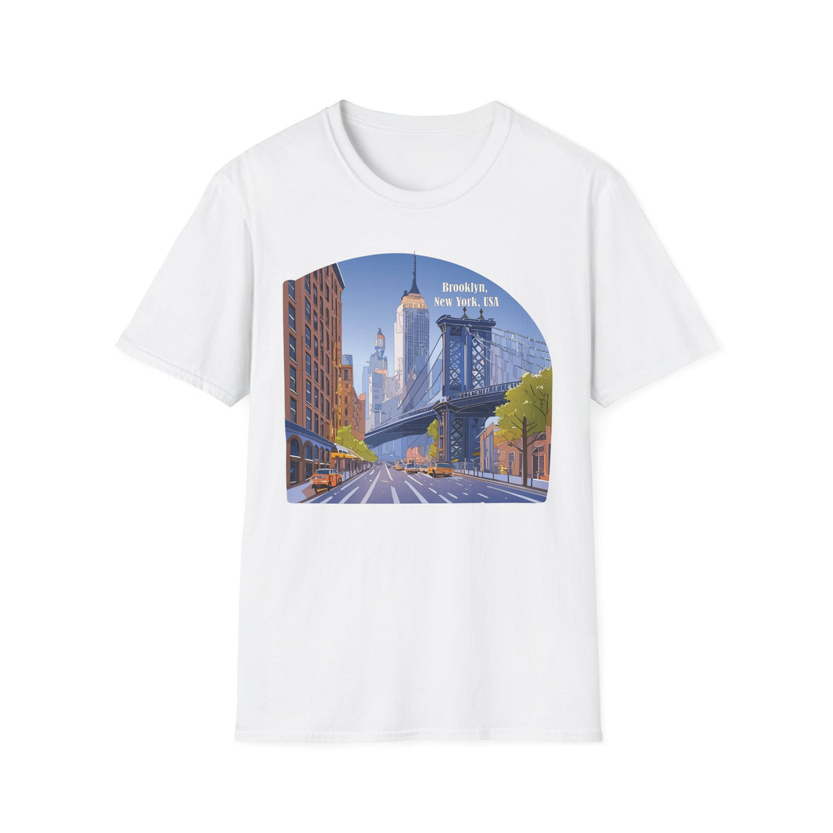 Brooklyn New York Skyline T-Shirt | Manhattan Bridge Cityscape