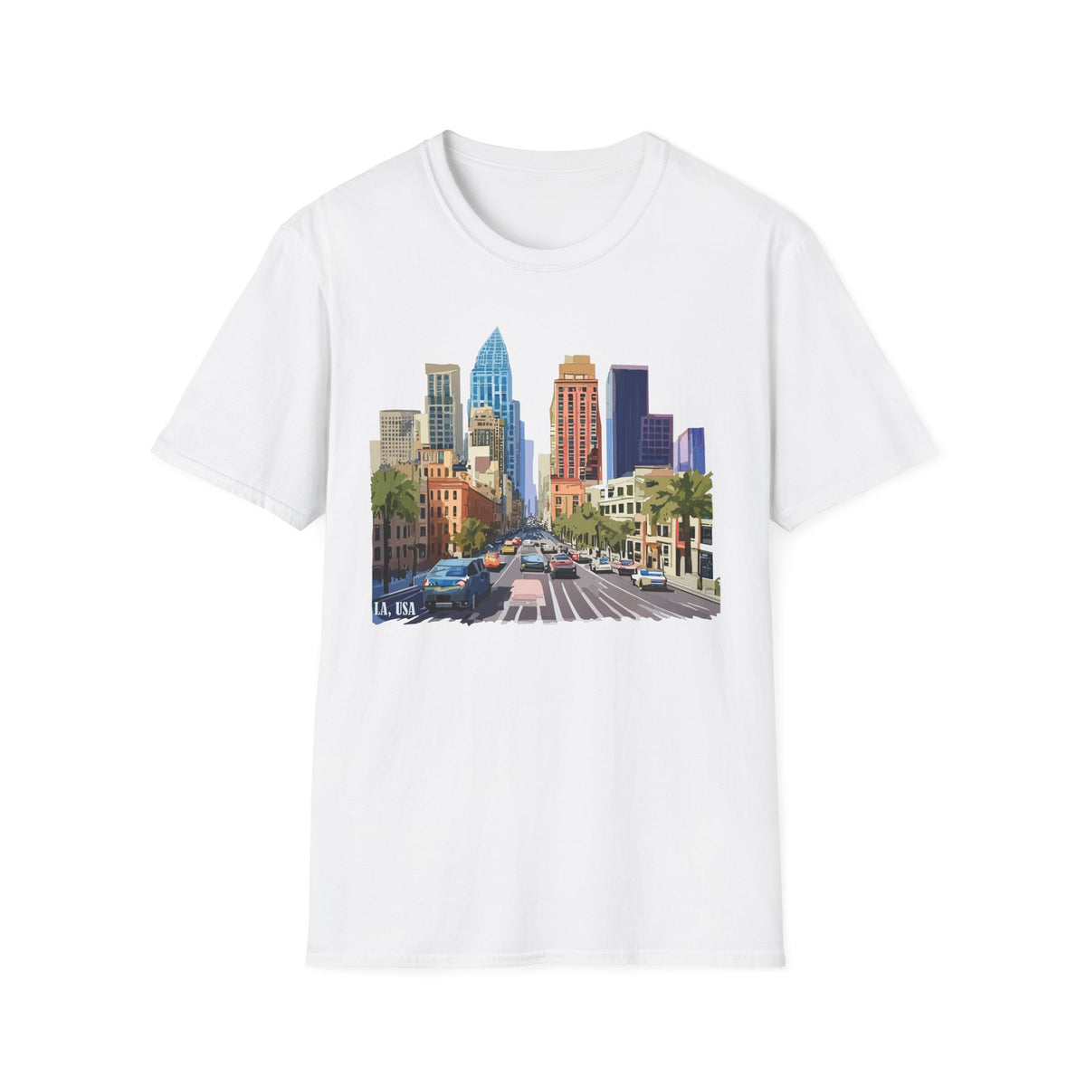 Los Angeles City Skyline T-Shirt | Urban Downtown Street Scene