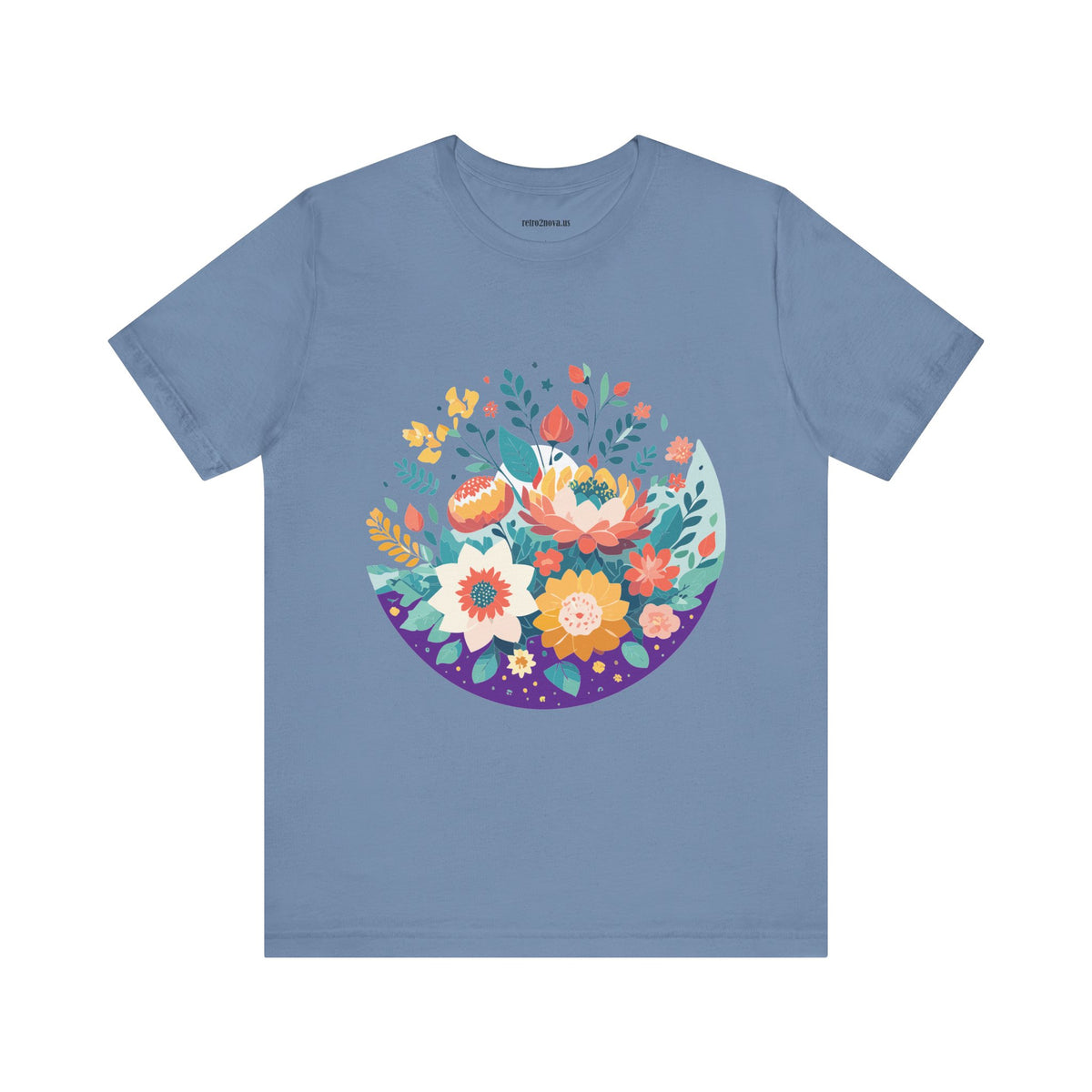 Floral Graphic Unisex Cotton Bella+Canvas Tee with Flowers Design ab101