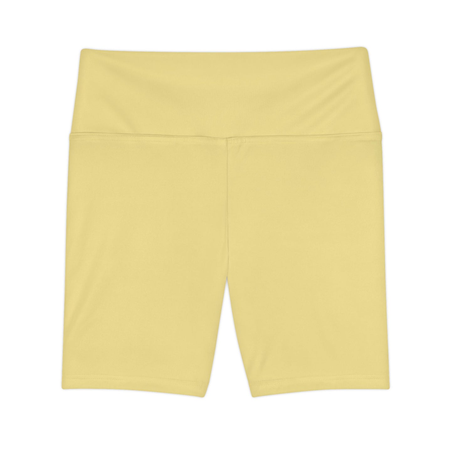 Summer Yellow High-Waist Workout Shorts — Women's Biker Shorts for Gym, Yoga & Everyday Activewear