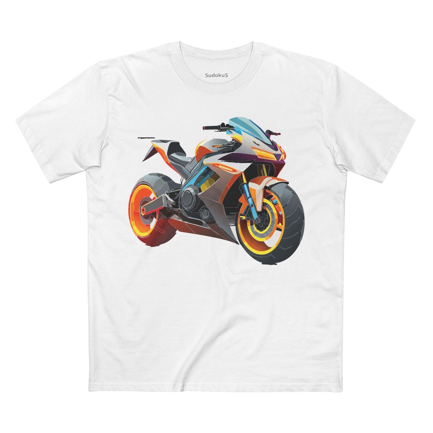 Moto Bike Graphic Unisex 100 Cotton Staple Tee 24