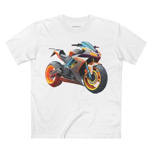 Moto Bike Graphic Unisex 100 Cotton Staple Tee 24