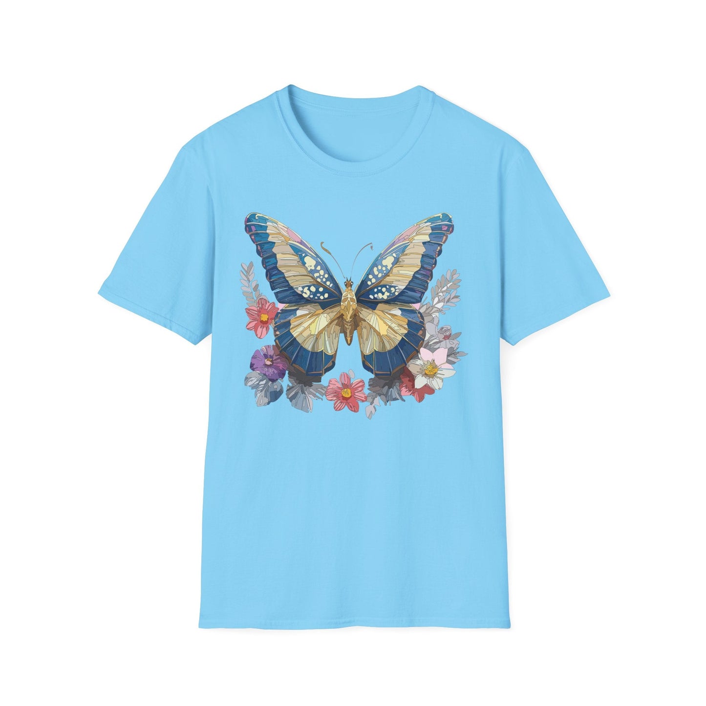 Butterfly Unisex Short Sleeve Tee Shirt Gildan Softstyle 64000 Monarch Design Graphic Tee