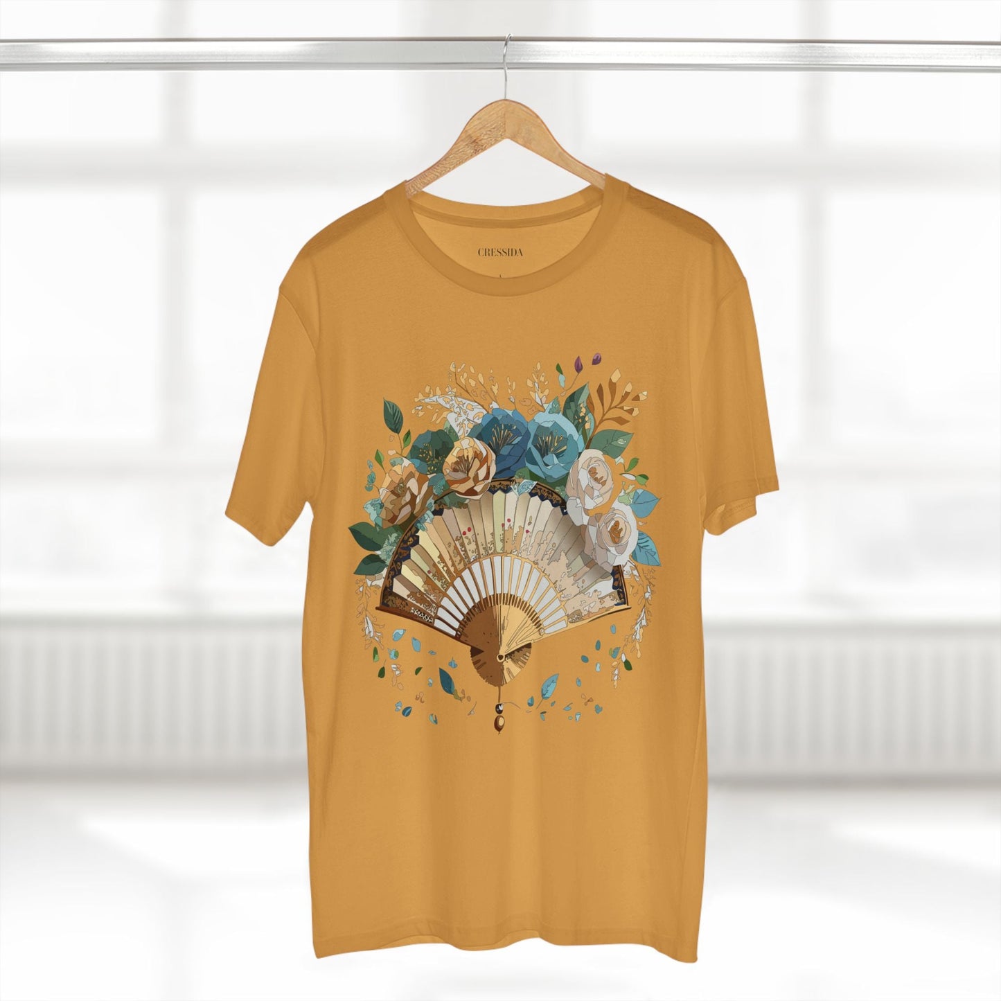 Antique Fan Graphic Design T-Shirt Unisex 100 Cotton Floral Carnival Artwork Tee 4