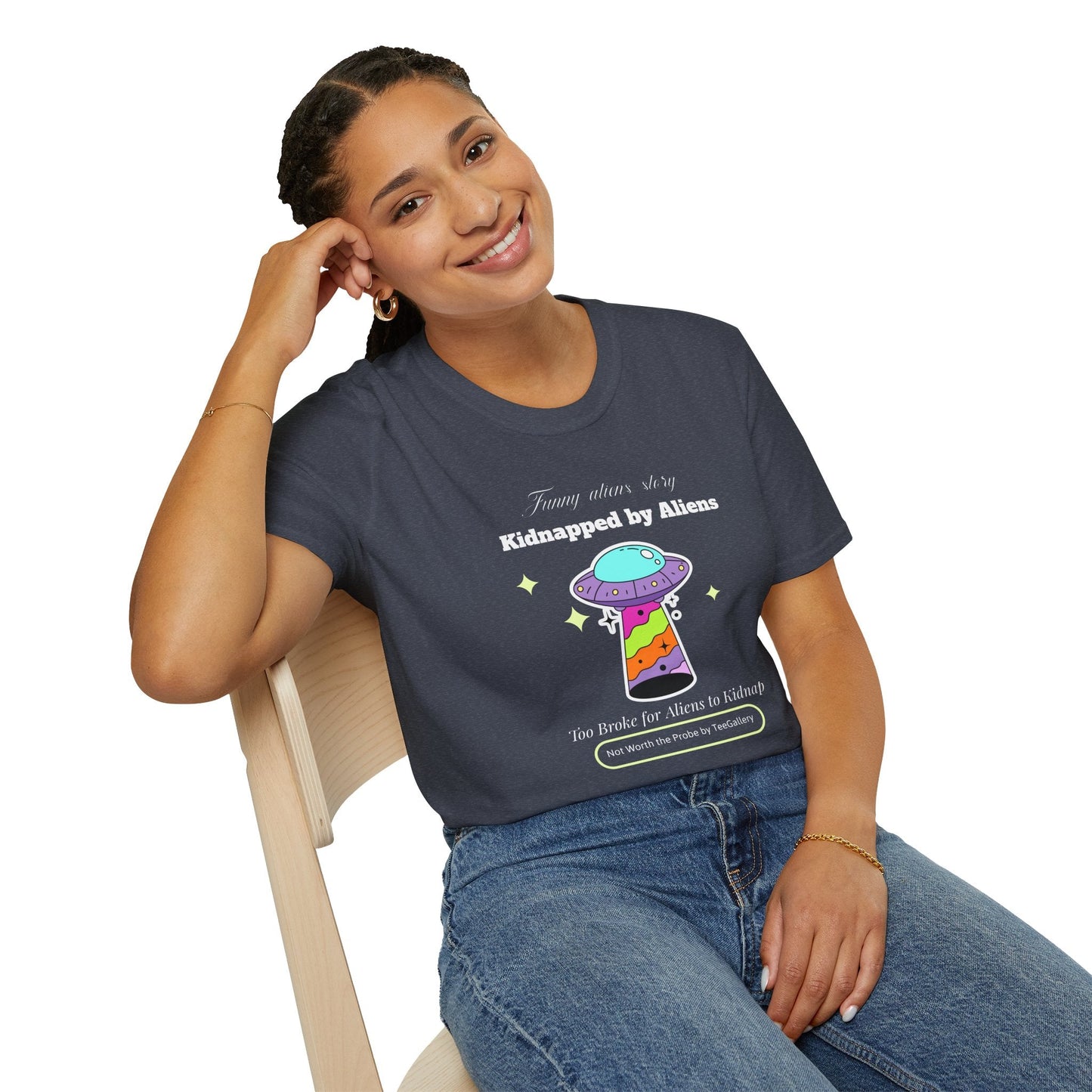 Alien Abduction TShirt Unisex Cotton Kidnapped by Aliens Cute UFO Graphic Tee